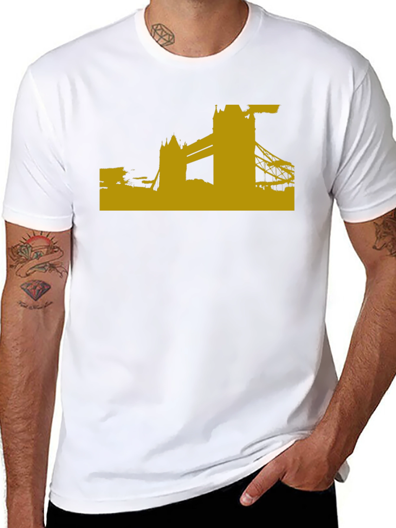 Black London Skyline Graphic Tee - Black view 8