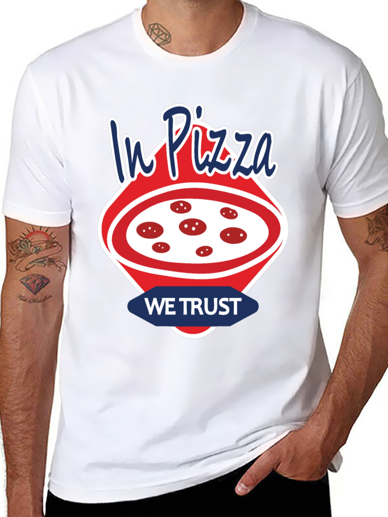 Black In Pizza We Trust T-Shirt - Funny Foodie Tee view 8