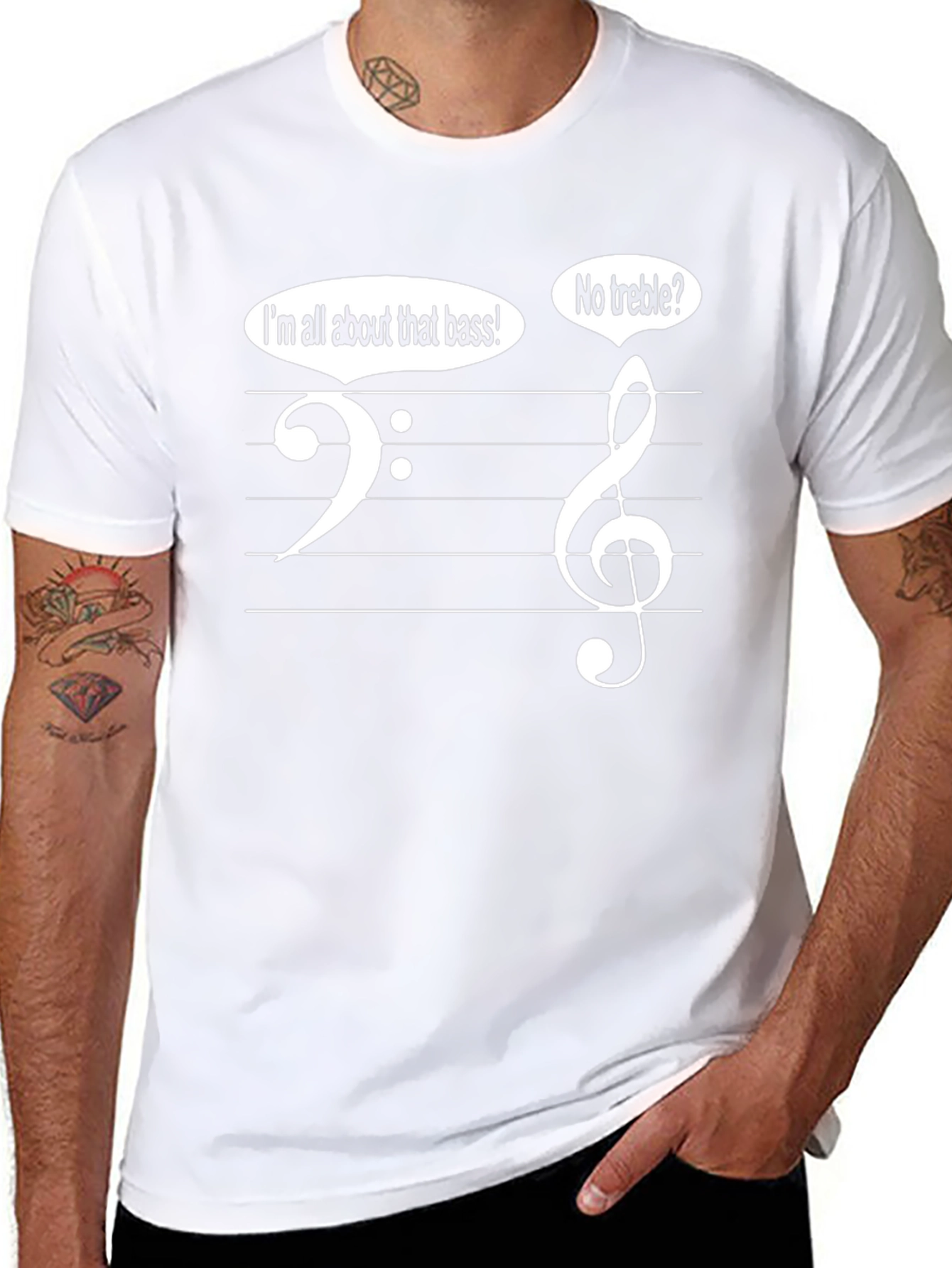 Black Music Humor T-Shirt - All About That Bass No Treble view 8