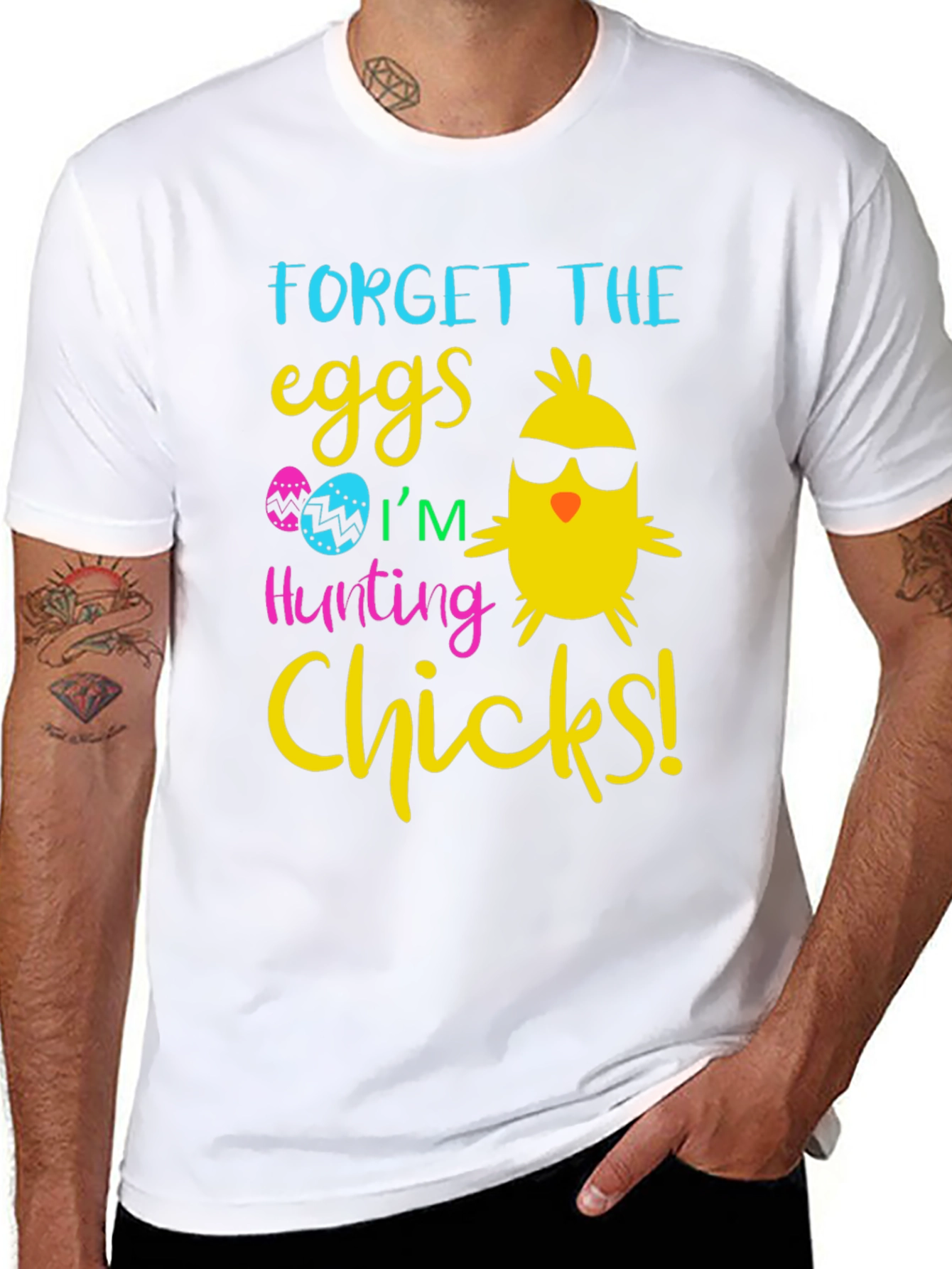 Black Funny Easter Chick T-Shirt view 8