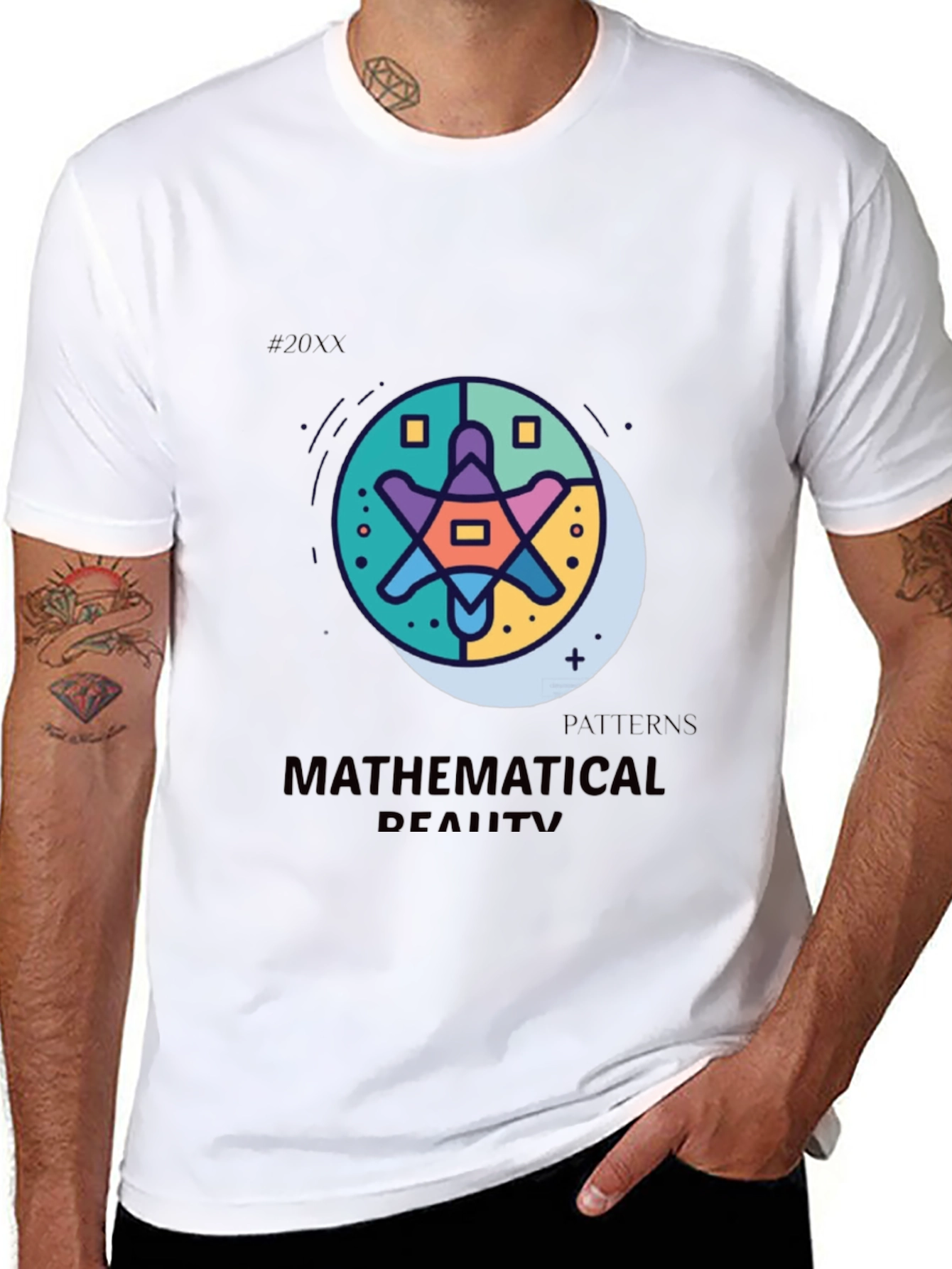 Black Mathematical Reality Graphic T-Shirt view 8