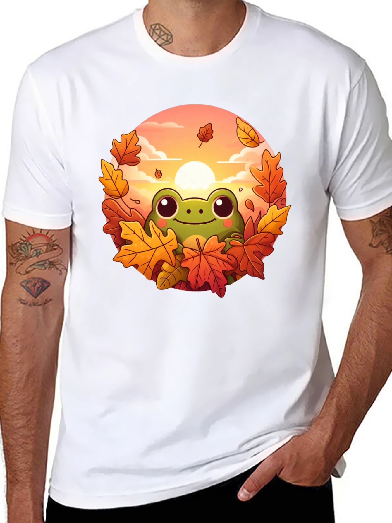 Black Fall Frog Graphic Tee - Autumn Vibes view 8