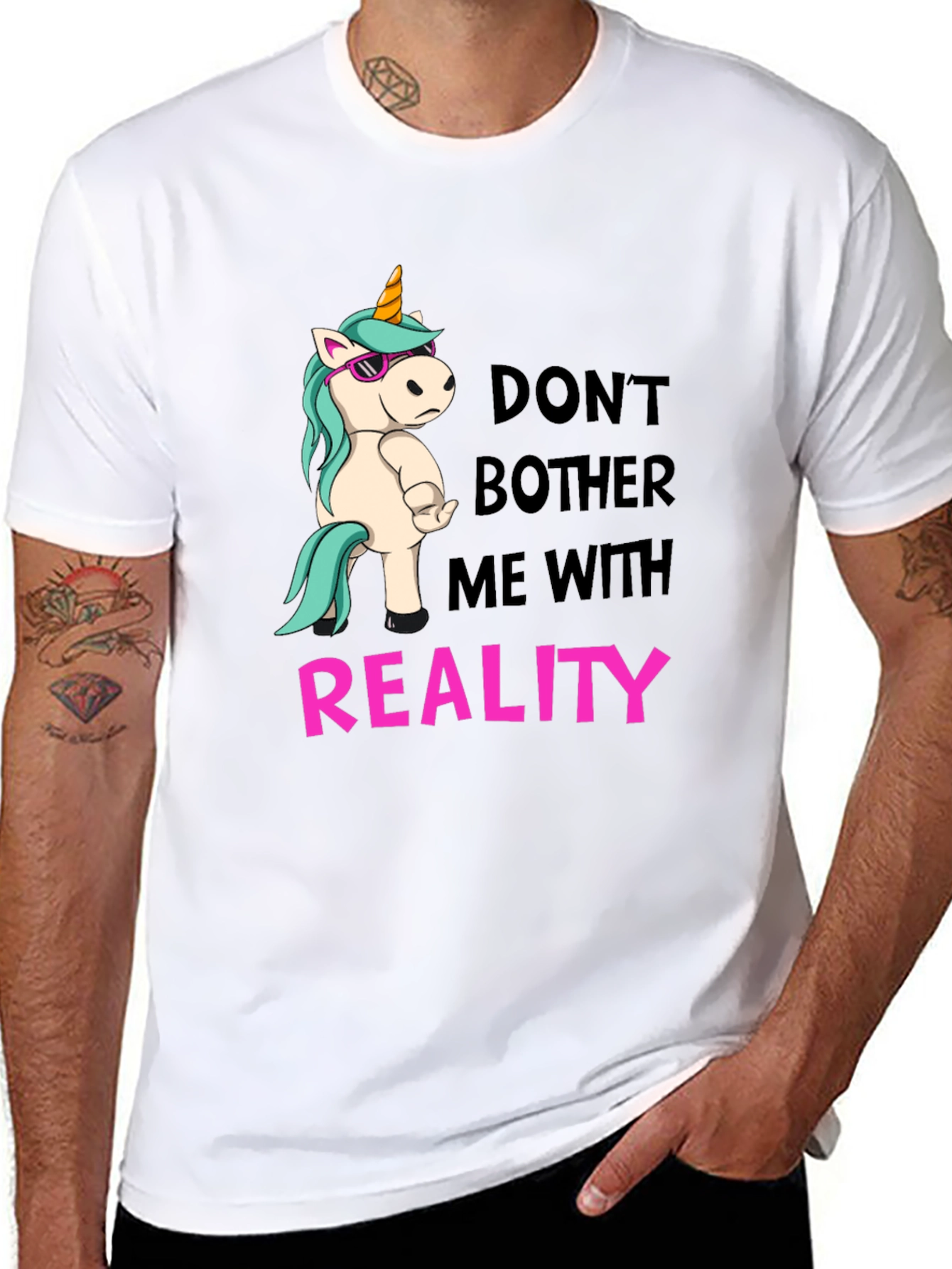 Black Don't Bother Me With Reality T-Shirt view 8