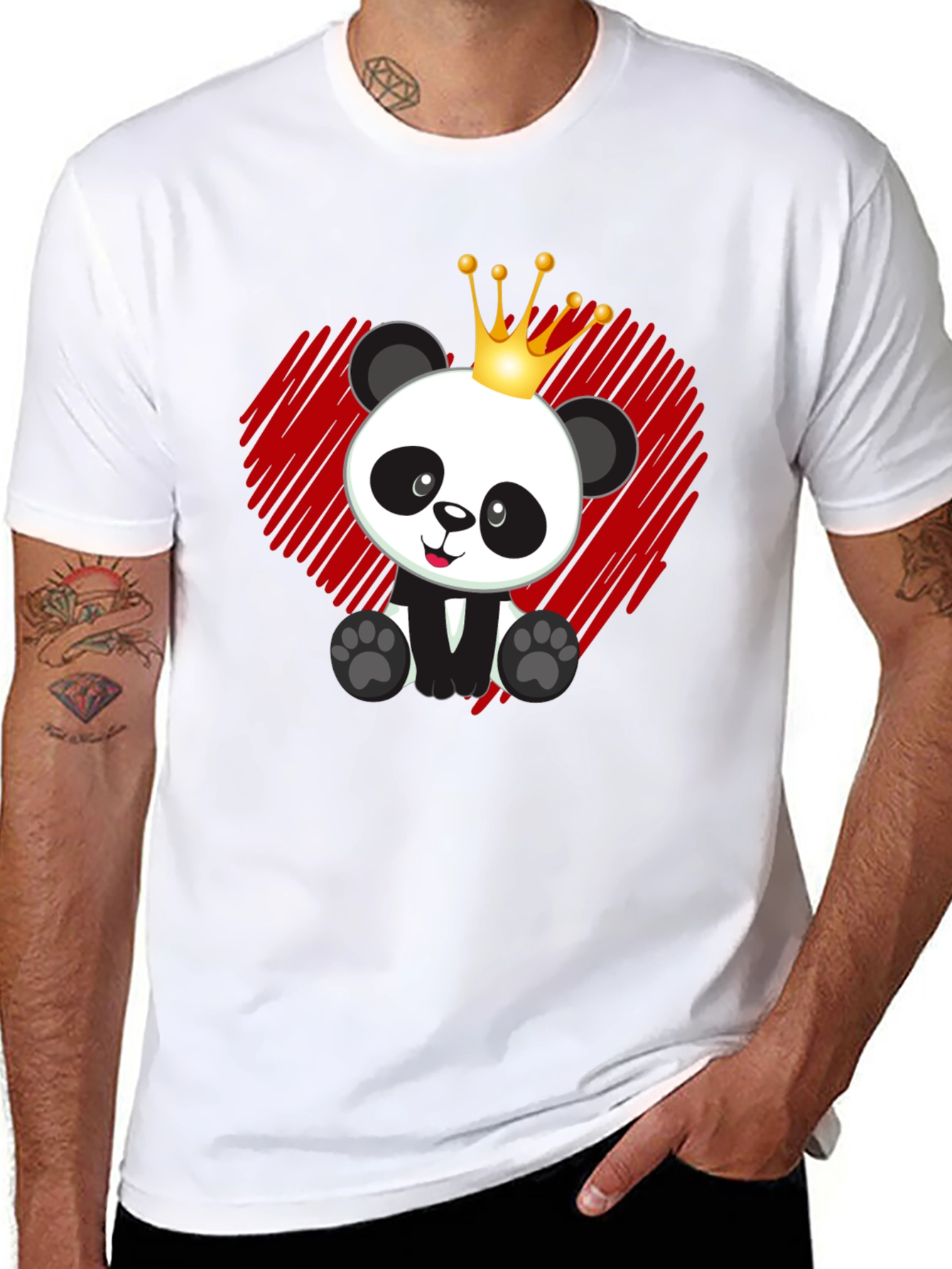 Black Panda King T-Shirt - Cute Bear Graphic Tee view 8