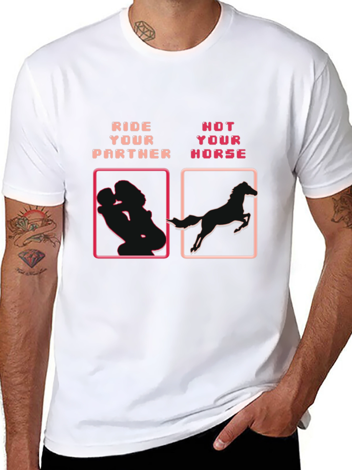 Black Ride Your Partner T-Shirt - Adult Humor Graphic Tee view 8