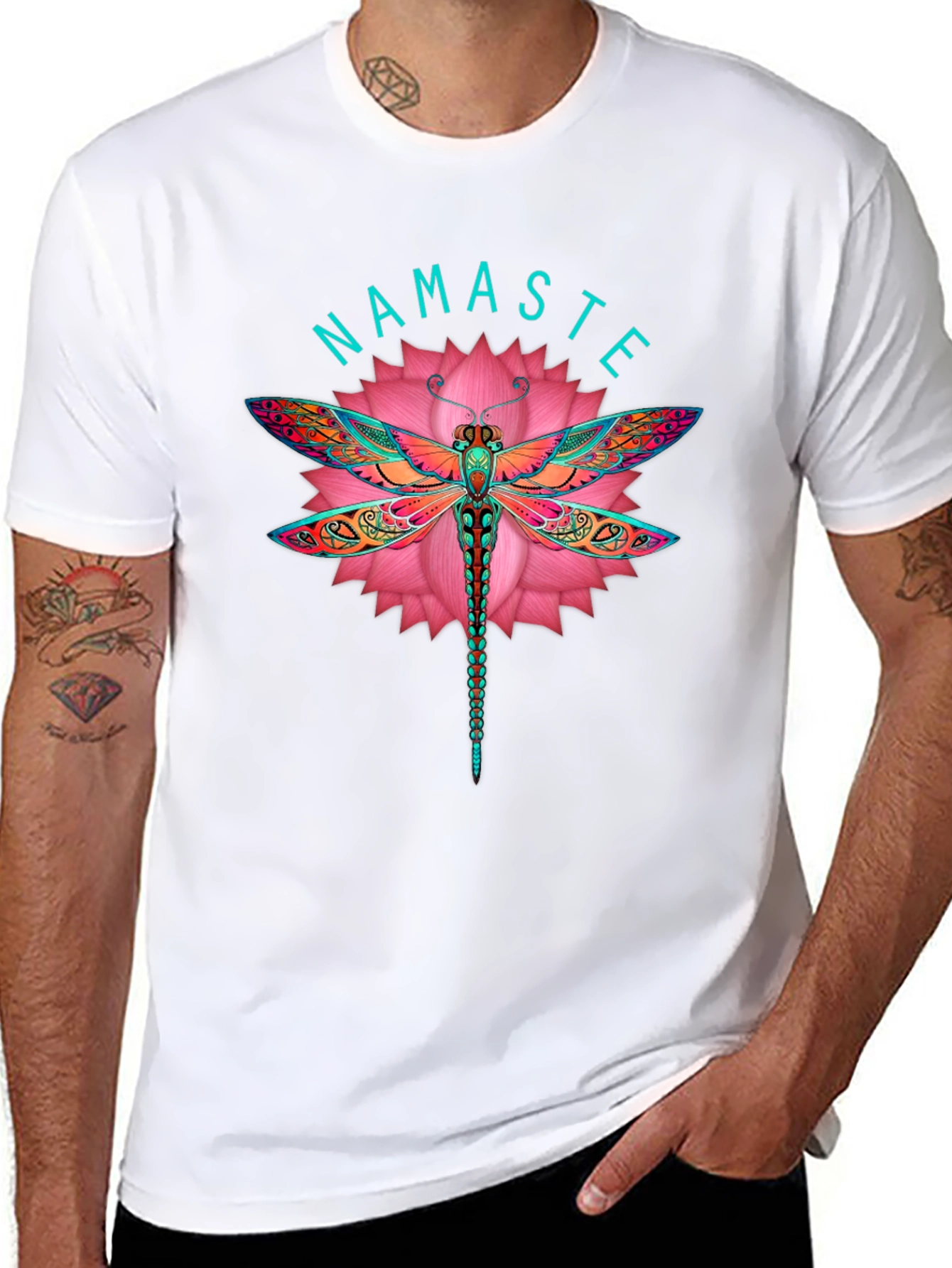 Black Namaste Dragonfly Graphic Tee view 8