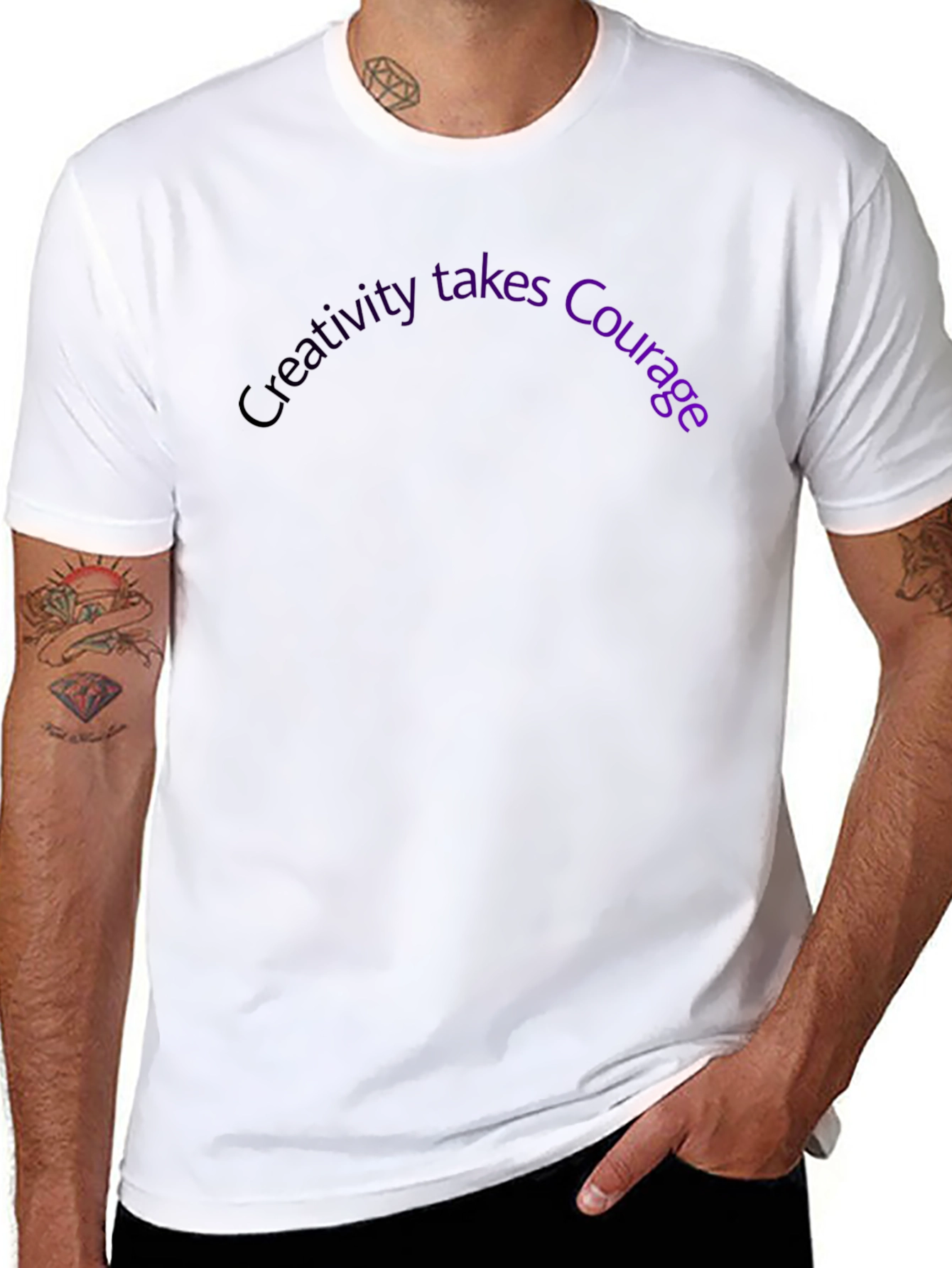Black Creativity Takes Courage Graphic Tee - Black view 8