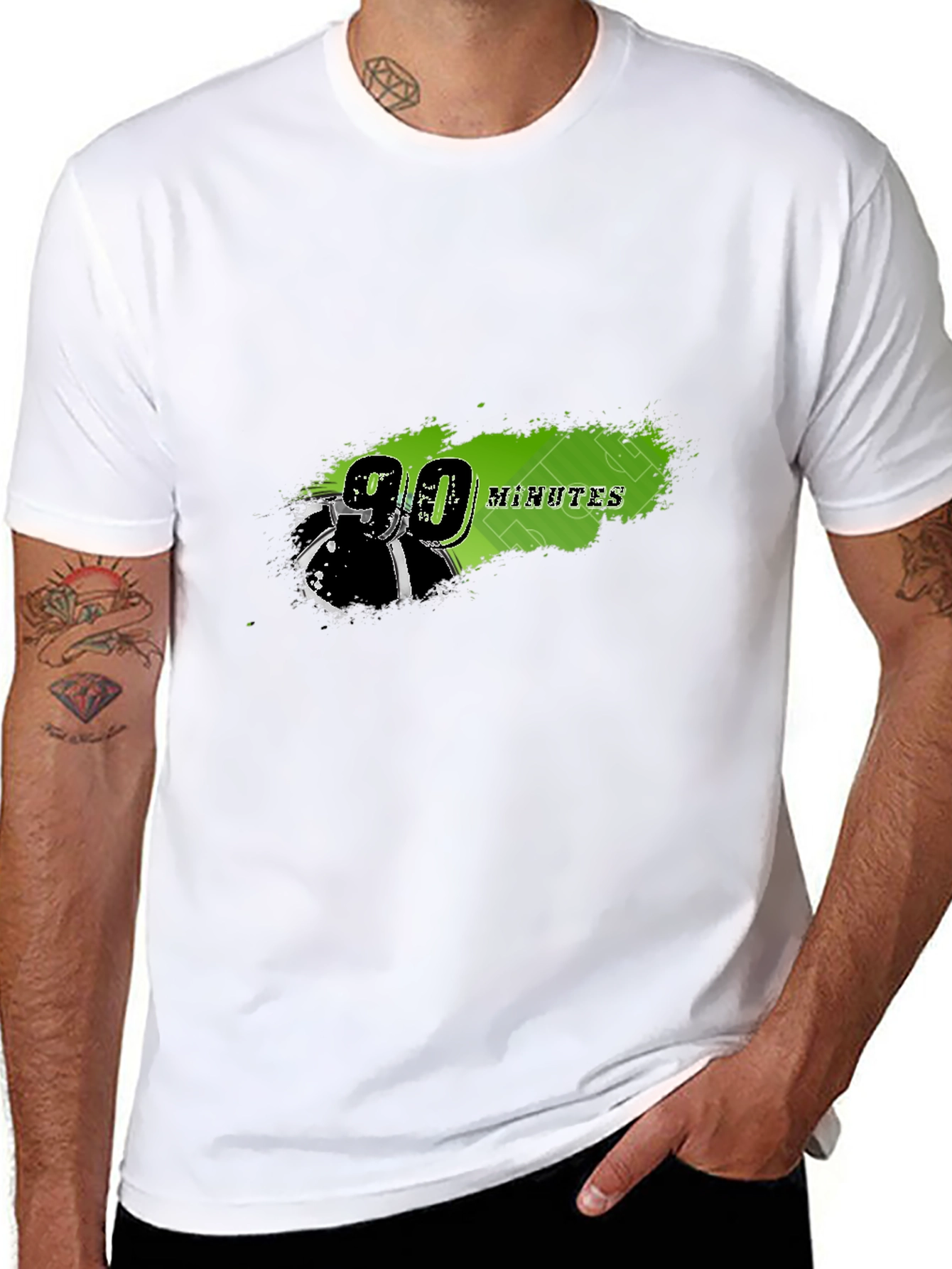 Black 90 Minutes Football Graphic T-Shirt view 8