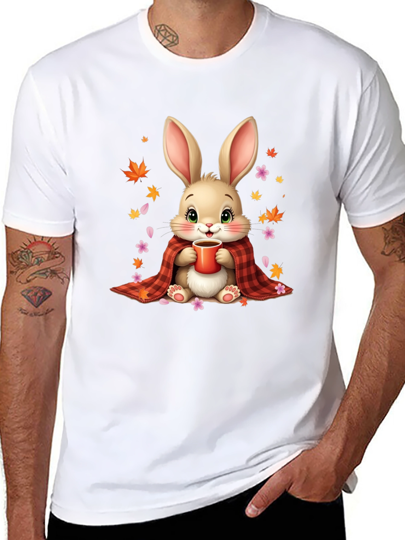 Black Cozy Bunny Graphic Tee view 8