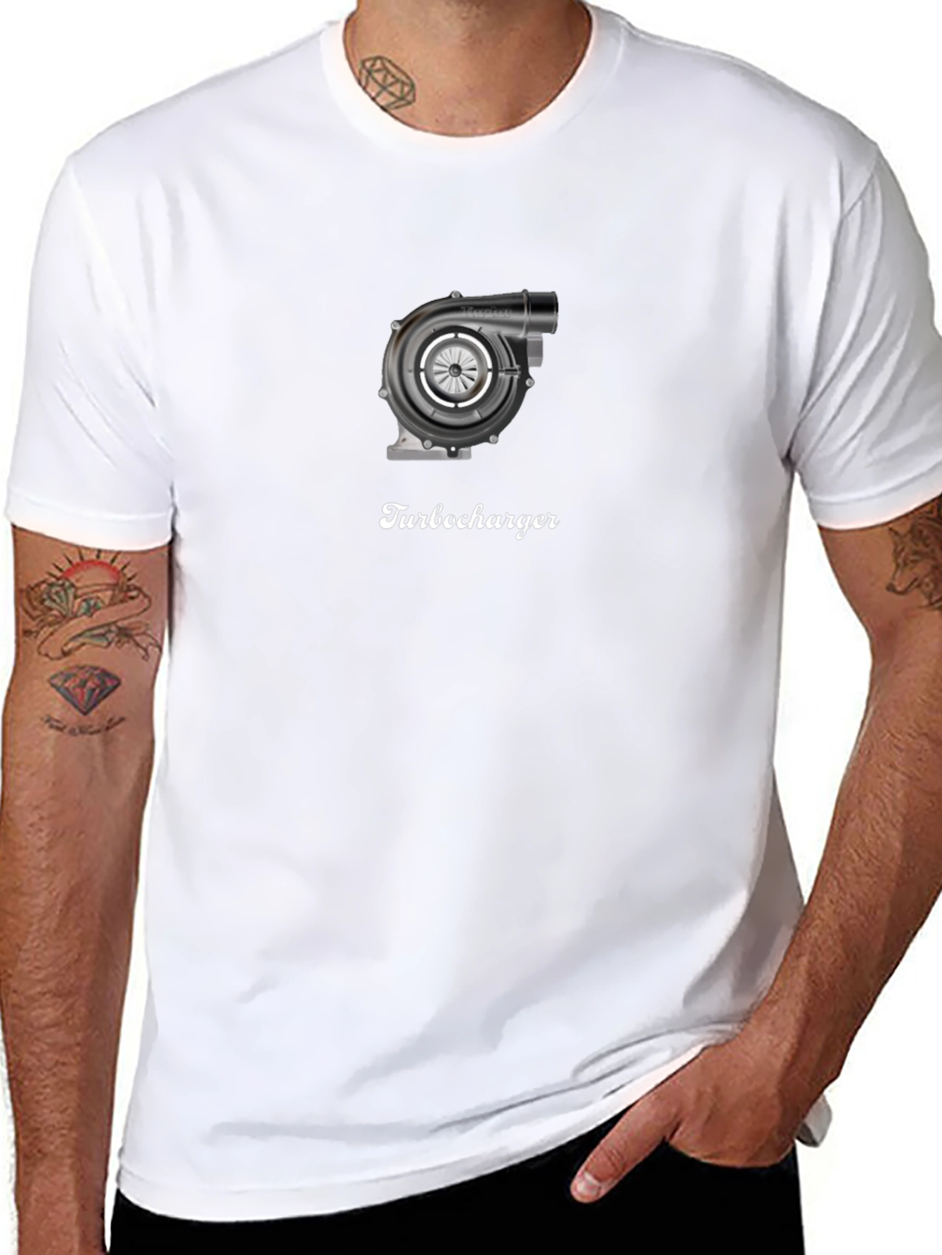 Black Turbocharger Graphic T-Shirt - Black view 8