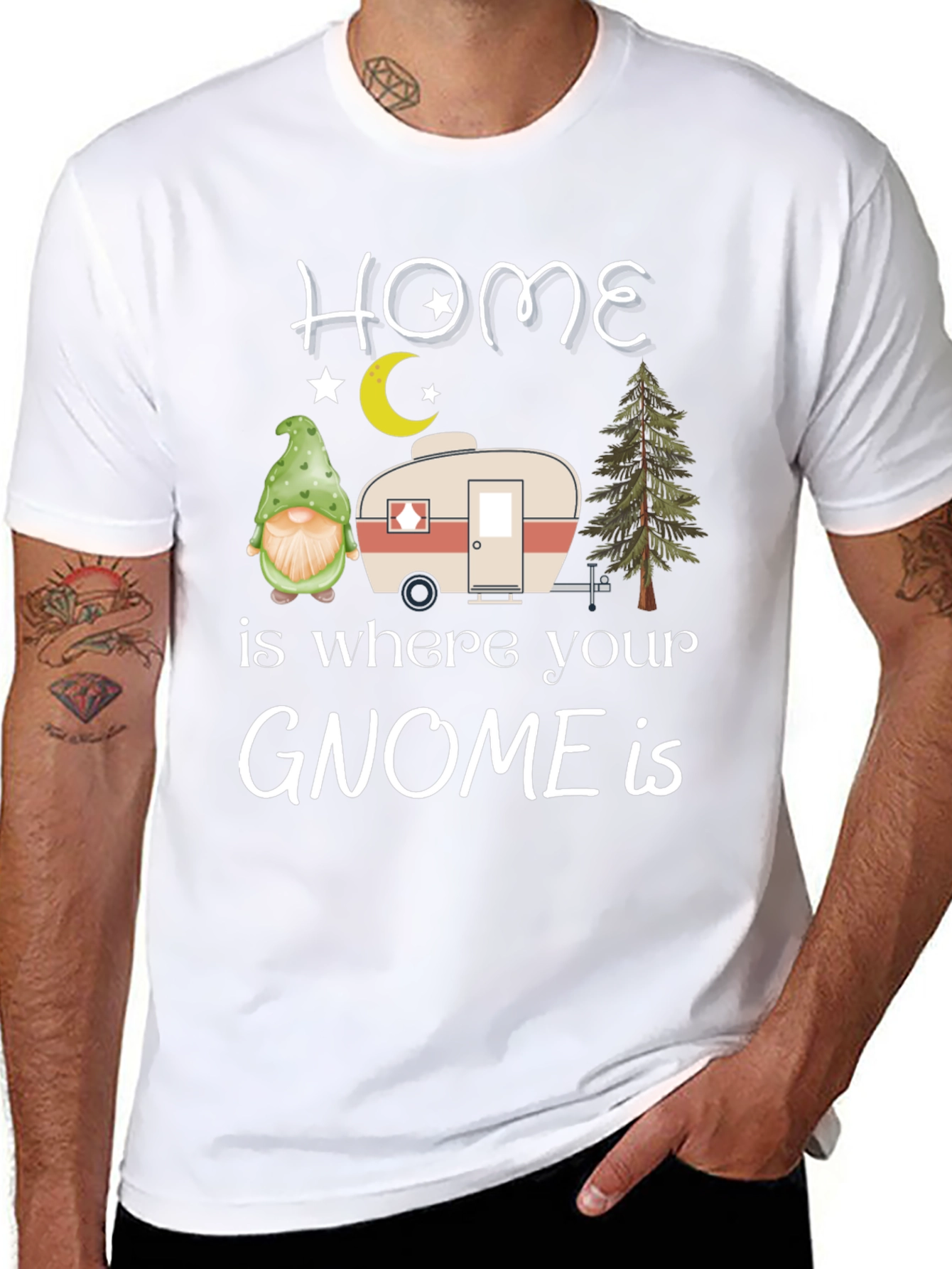 Black Home is Where Your Gnome is T-Shirt view 8