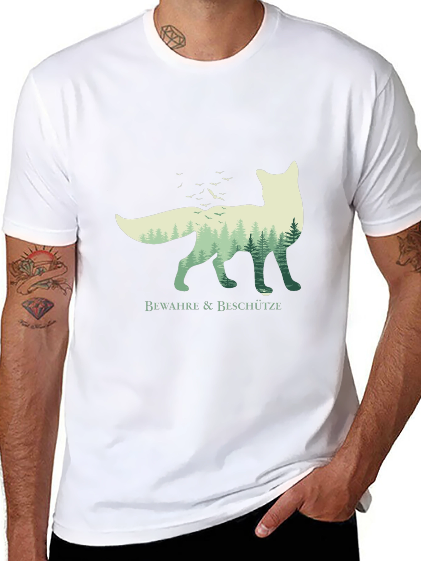 Black Nature Fox Graphic Tee - Bewahre & Beschütze view 8