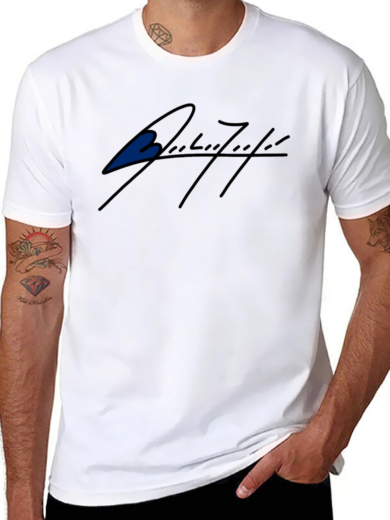 Black Black T-Shirt with Stylish Signature Graphic view 8