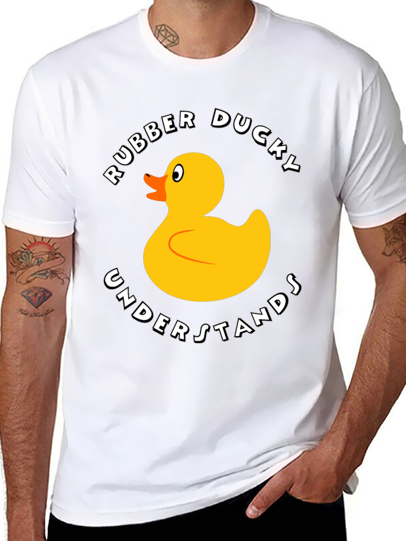 Black Rubber Ducky Graphic T-Shirt - Funny Cartoon Duck Tee view 8