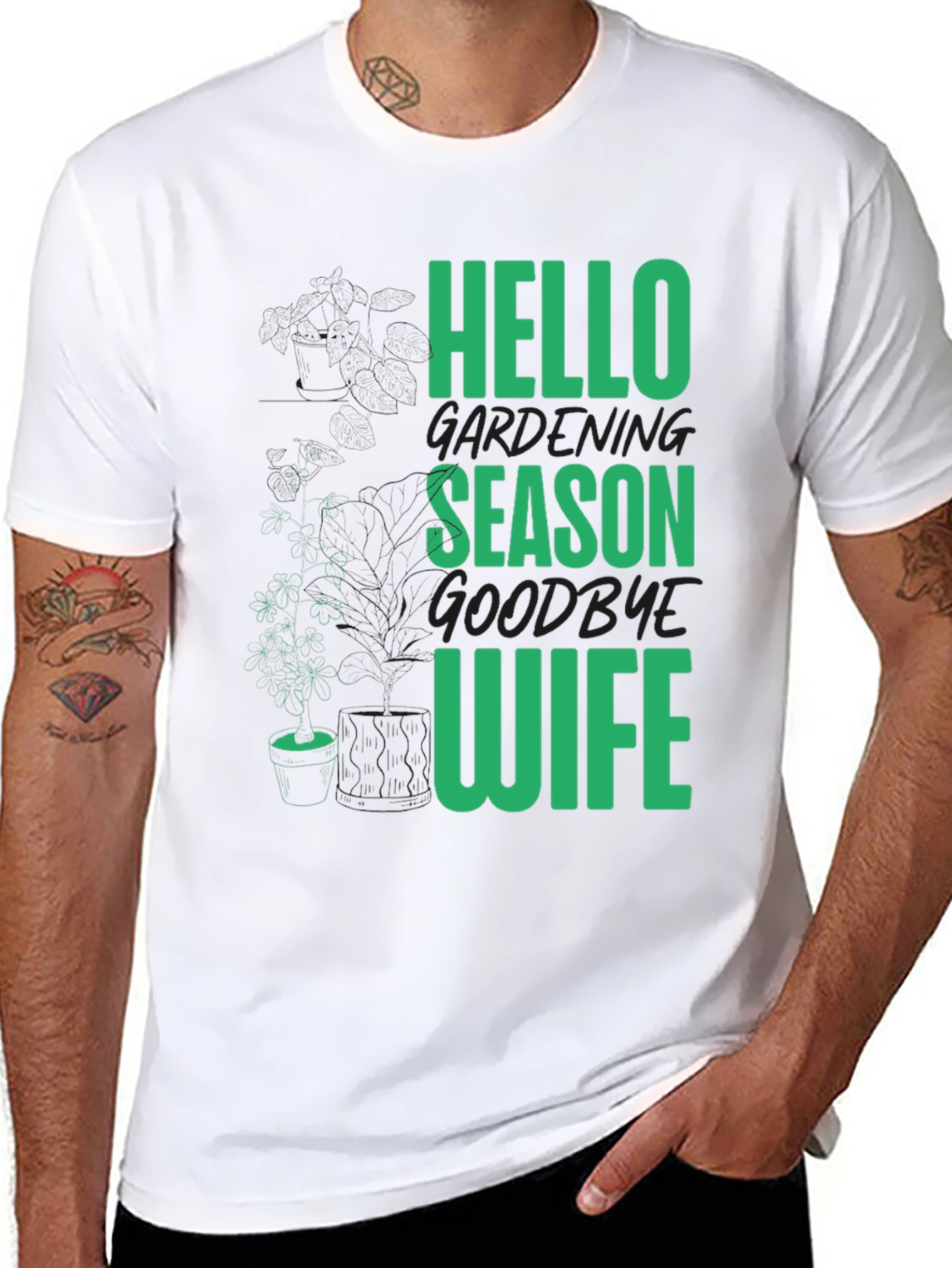 Black Gardening Season T-Shirt - Hello Season Goodbye Wife view 8