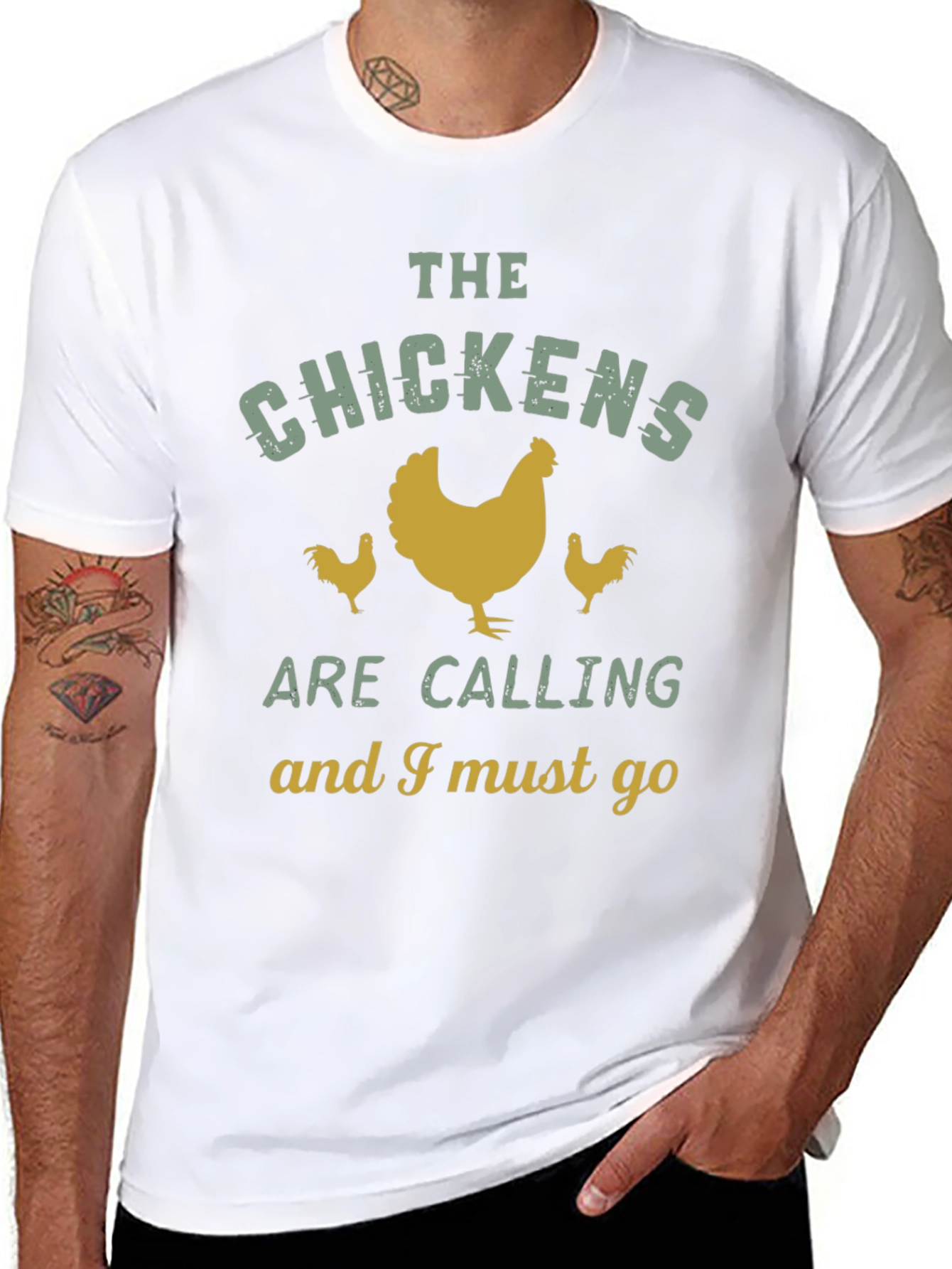 Black Chicken Lover T-Shirt: The Chickens Are Calling view 8