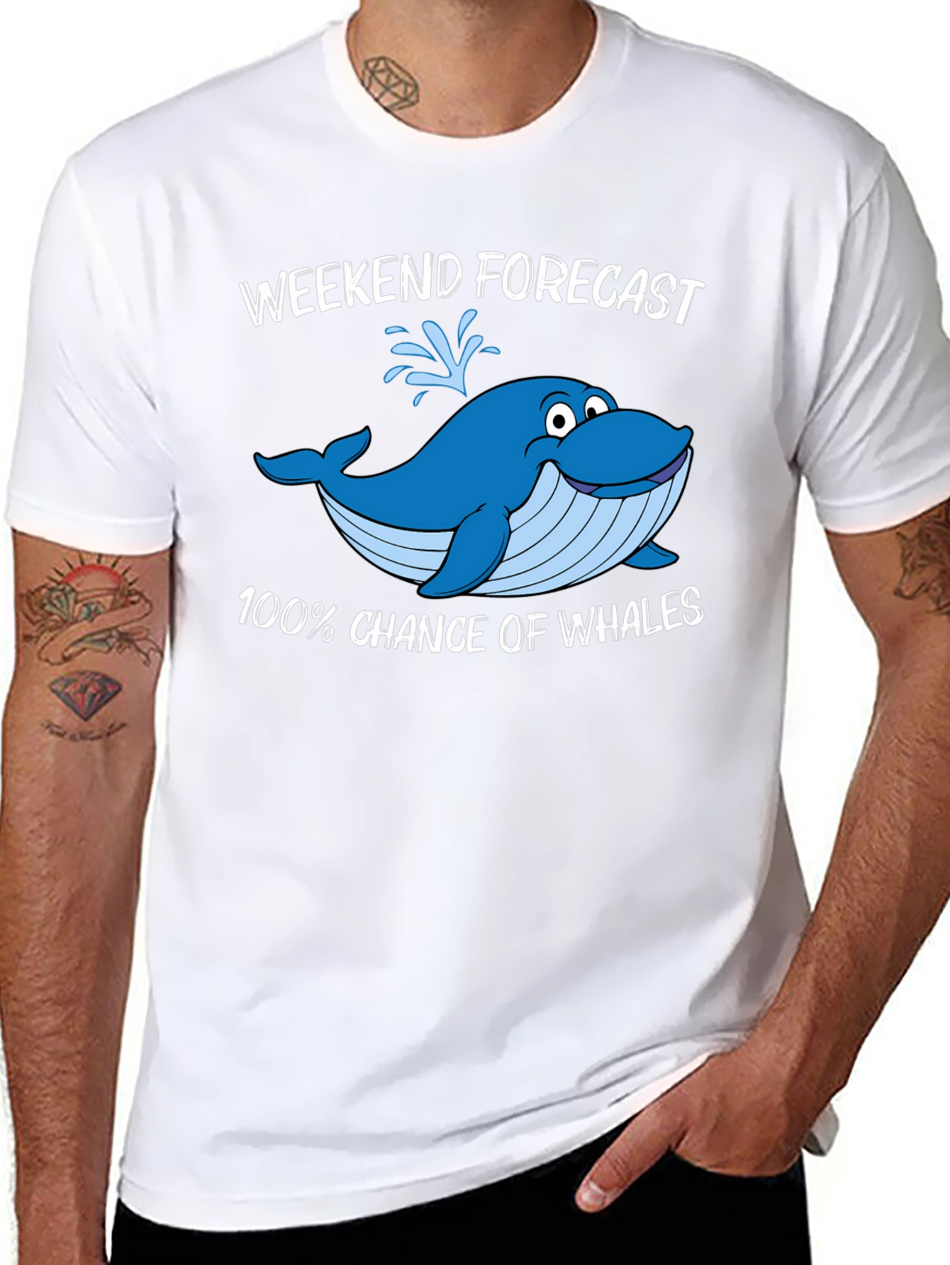 Black Weekend Forecast Whale Graphic T-Shirt view 8