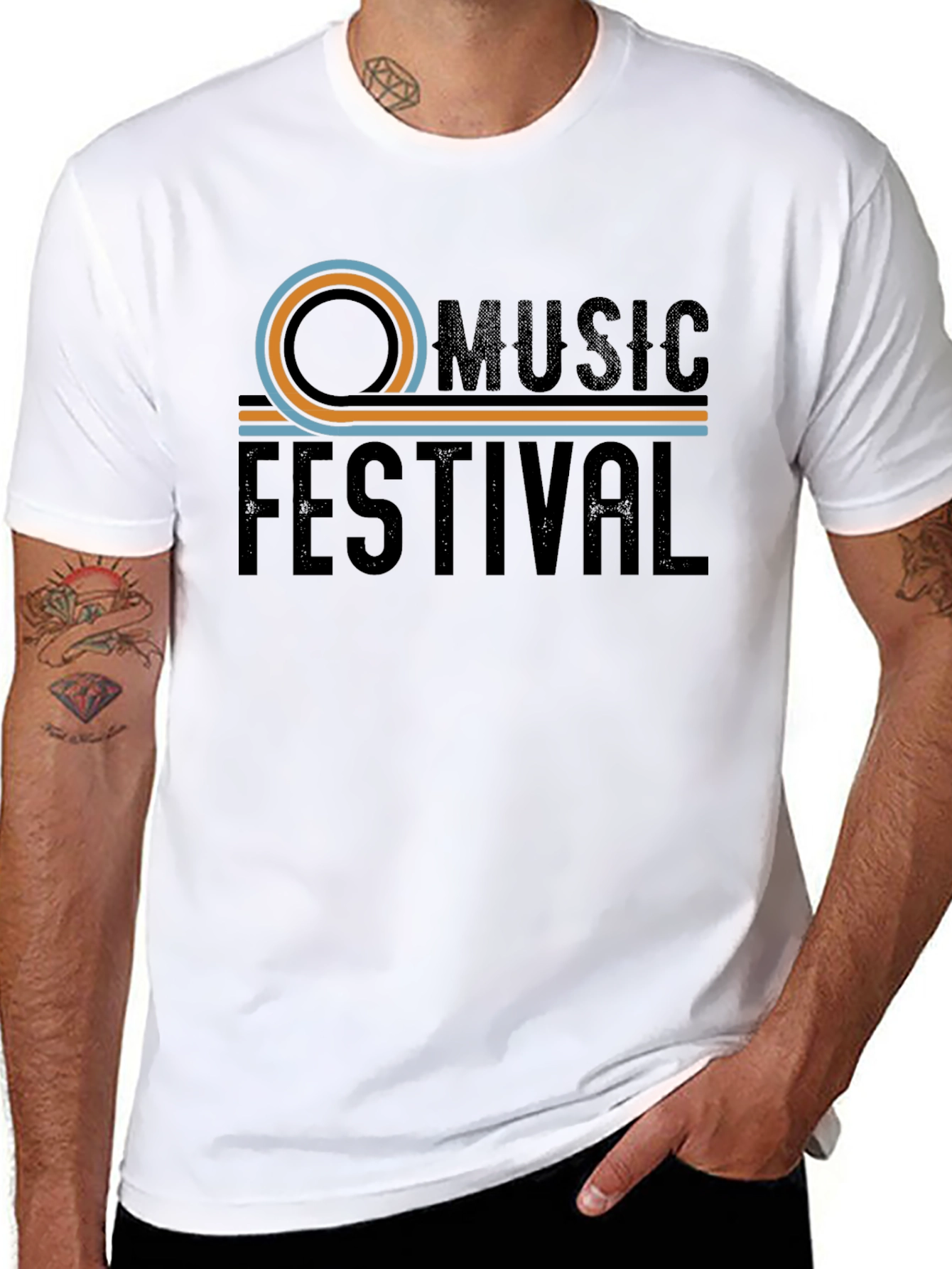 Black Music Festival Retro Graphic Black Tee view 8