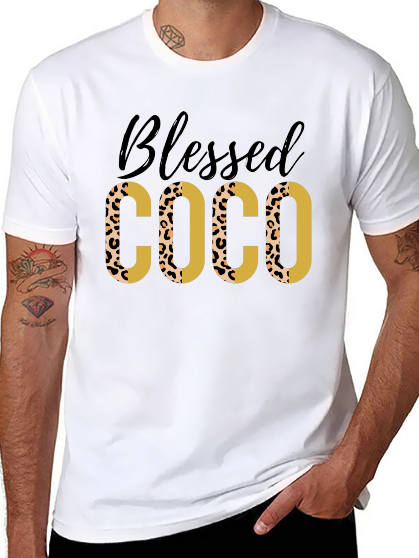 Black Blessed COCO Leopard Print Tee view 8