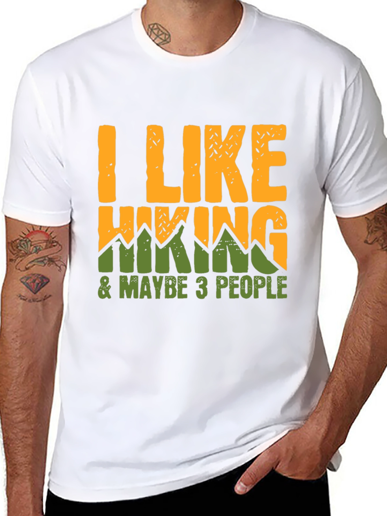 Black I Like Hiking & Maybe 3 People T-Shirt view 8