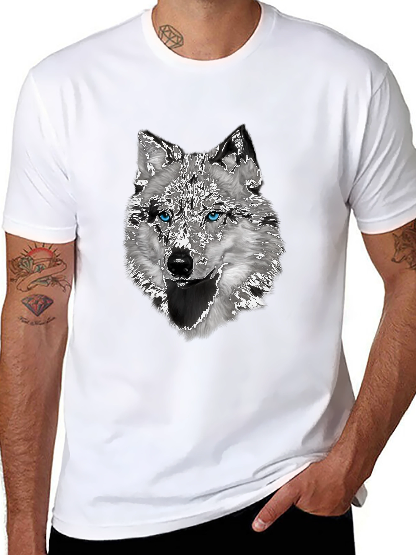Black Wolf Graphic T-Shirt - Stylish Animal Print Tee view 8