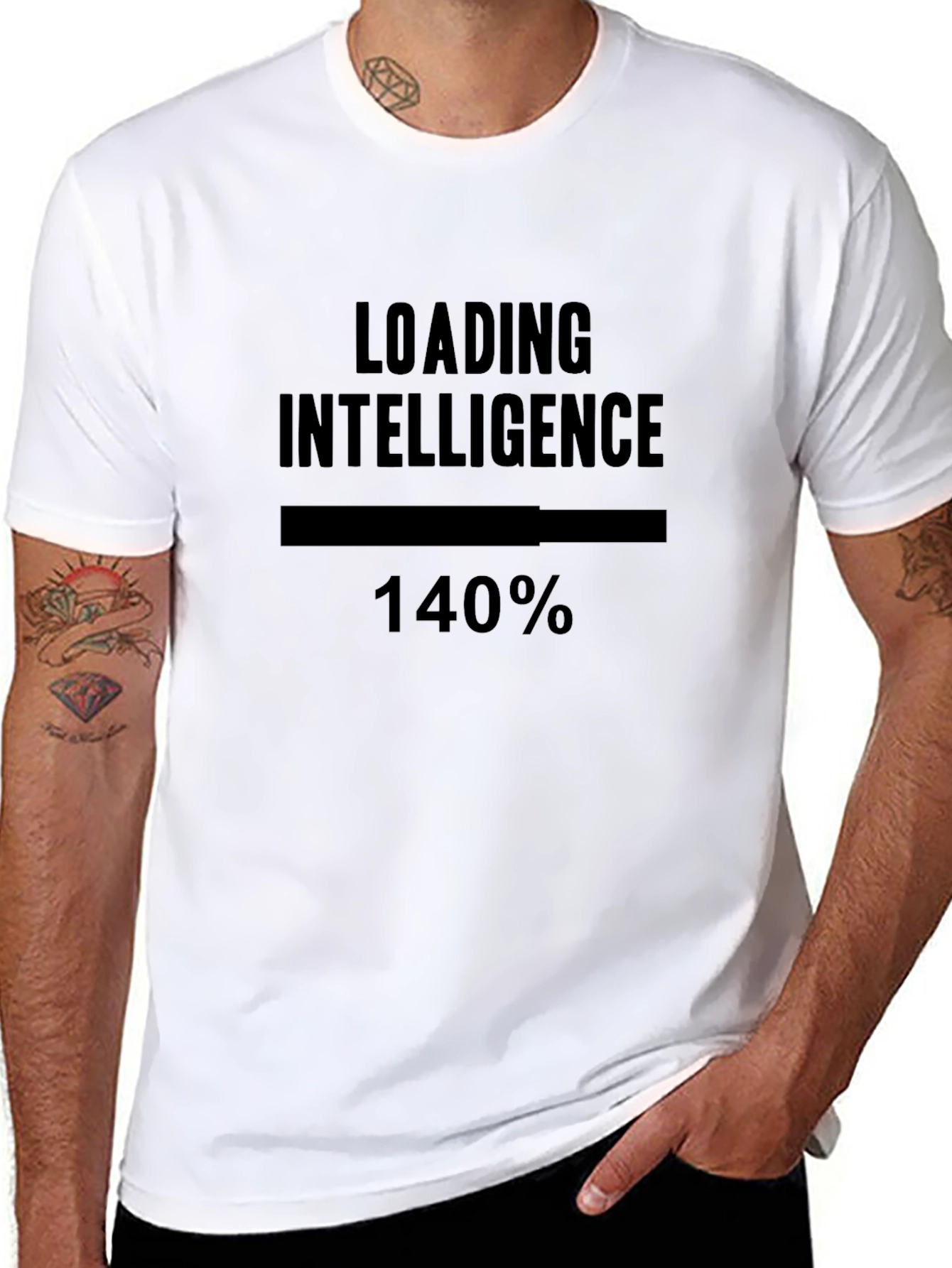 Black Loading Intelligence Tee - Funny Novelty Shirt view 8