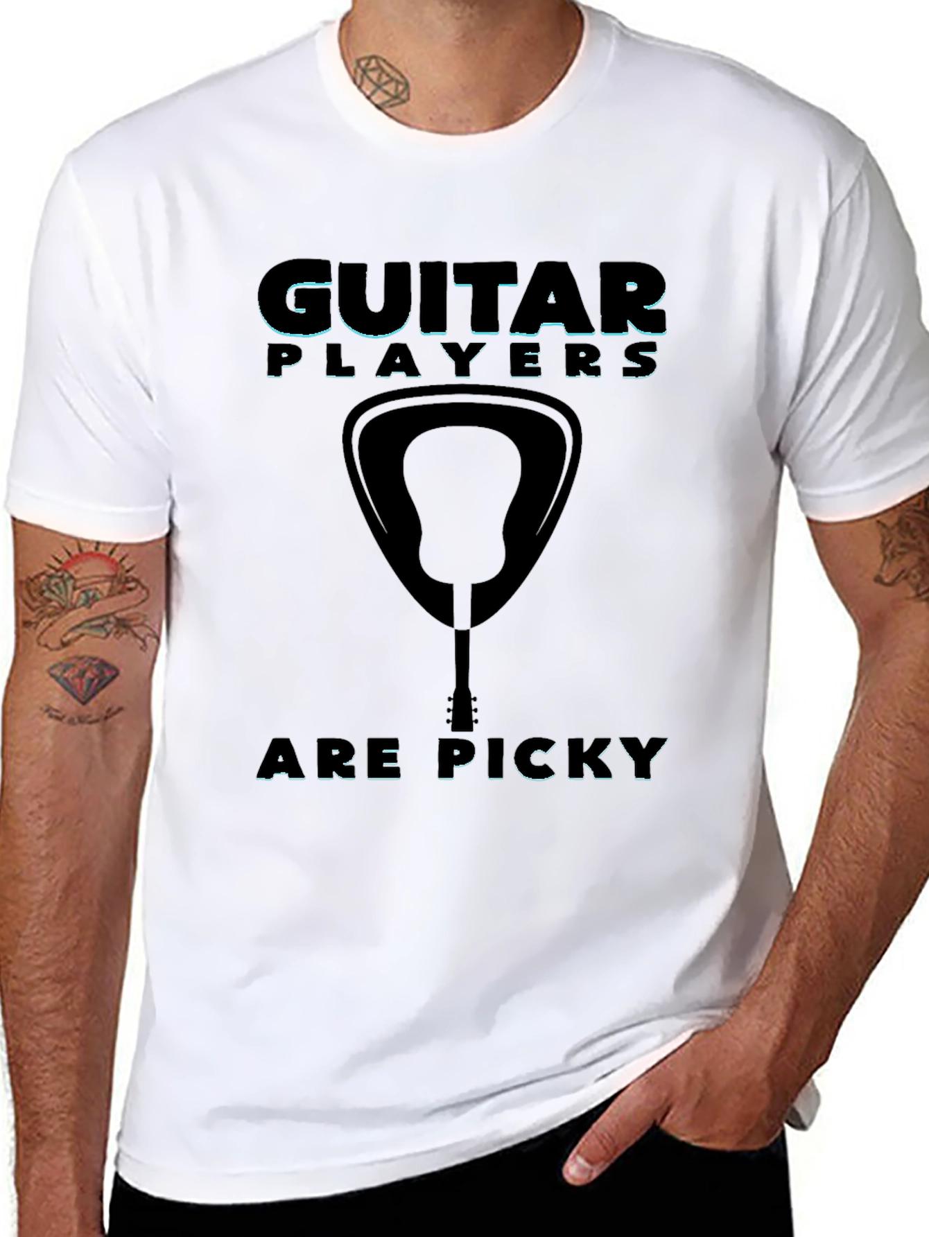 Black Guitar Players Are Picky T-Shirt - Musician Gift view 8