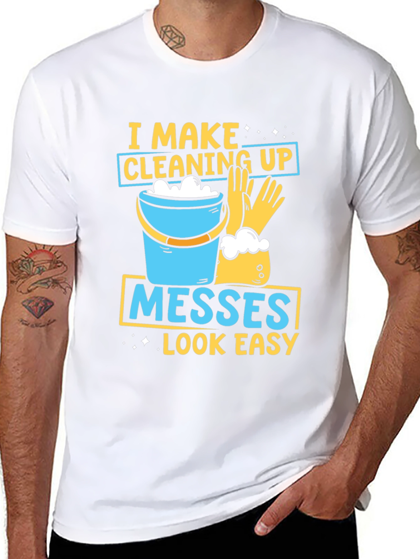 Black I Make Cleaning Up Messes Look Easy T-Shirt view 8