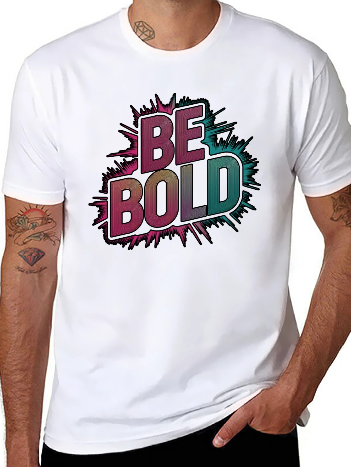 Black Be Bold Graphic Tee - Men's Black T-Shirt view 8