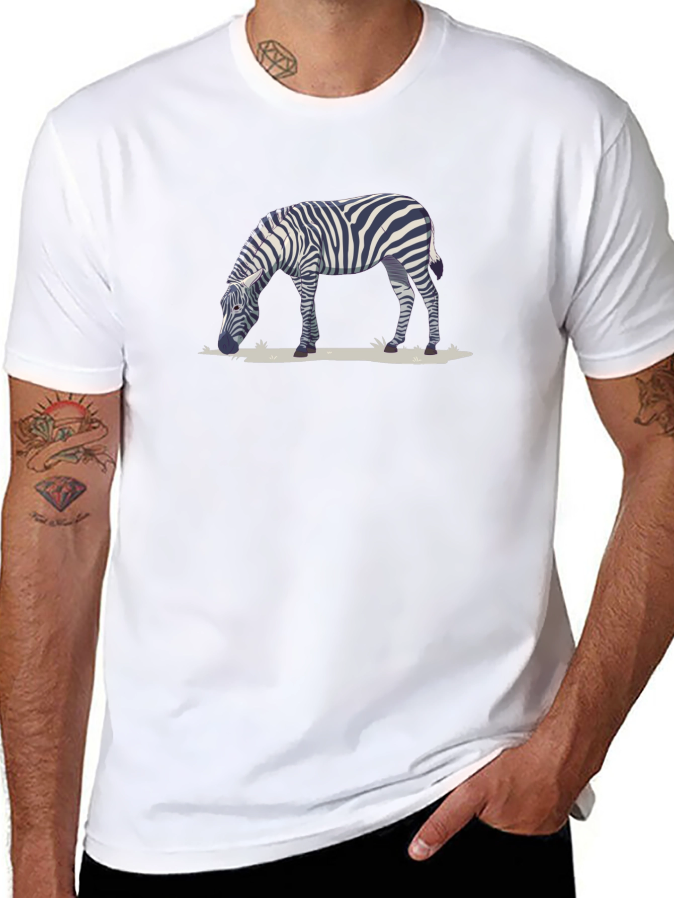 Black Zebra Graphic Black T-Shirt view 8
