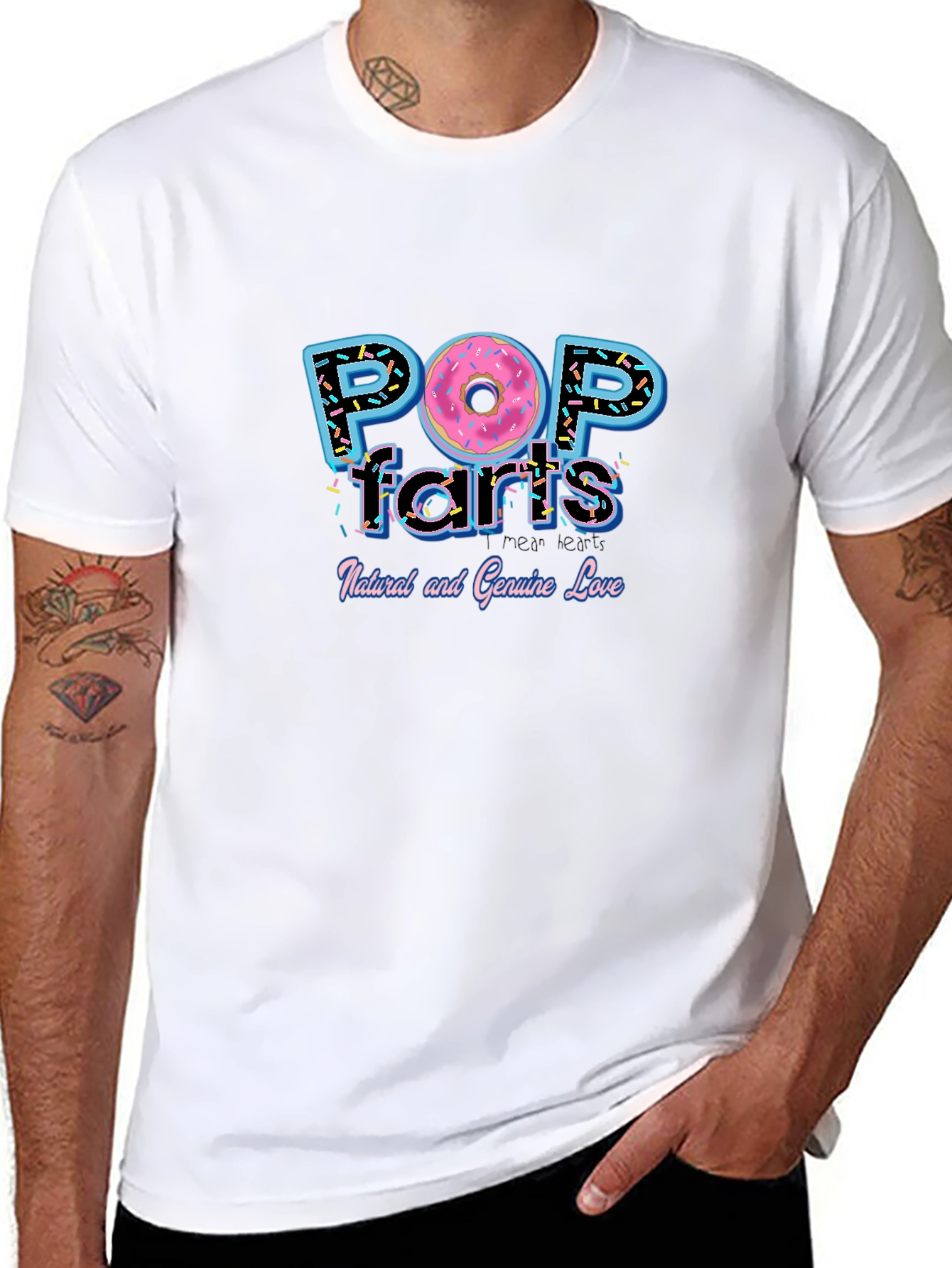 Black Pop Farts T-Shirt - Funny Donut Graphic Tee view 8