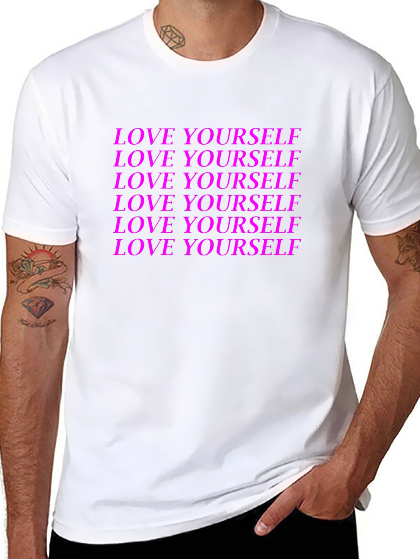 Black Love Yourself Graphic Tee - Black view 8