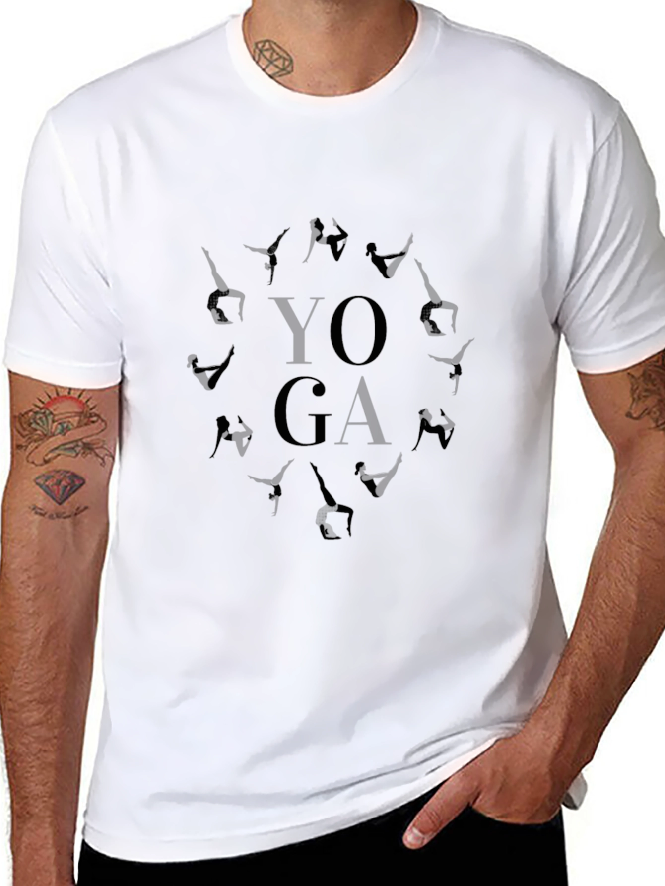 Black Yoga Pose Graphic T-Shirt view 8