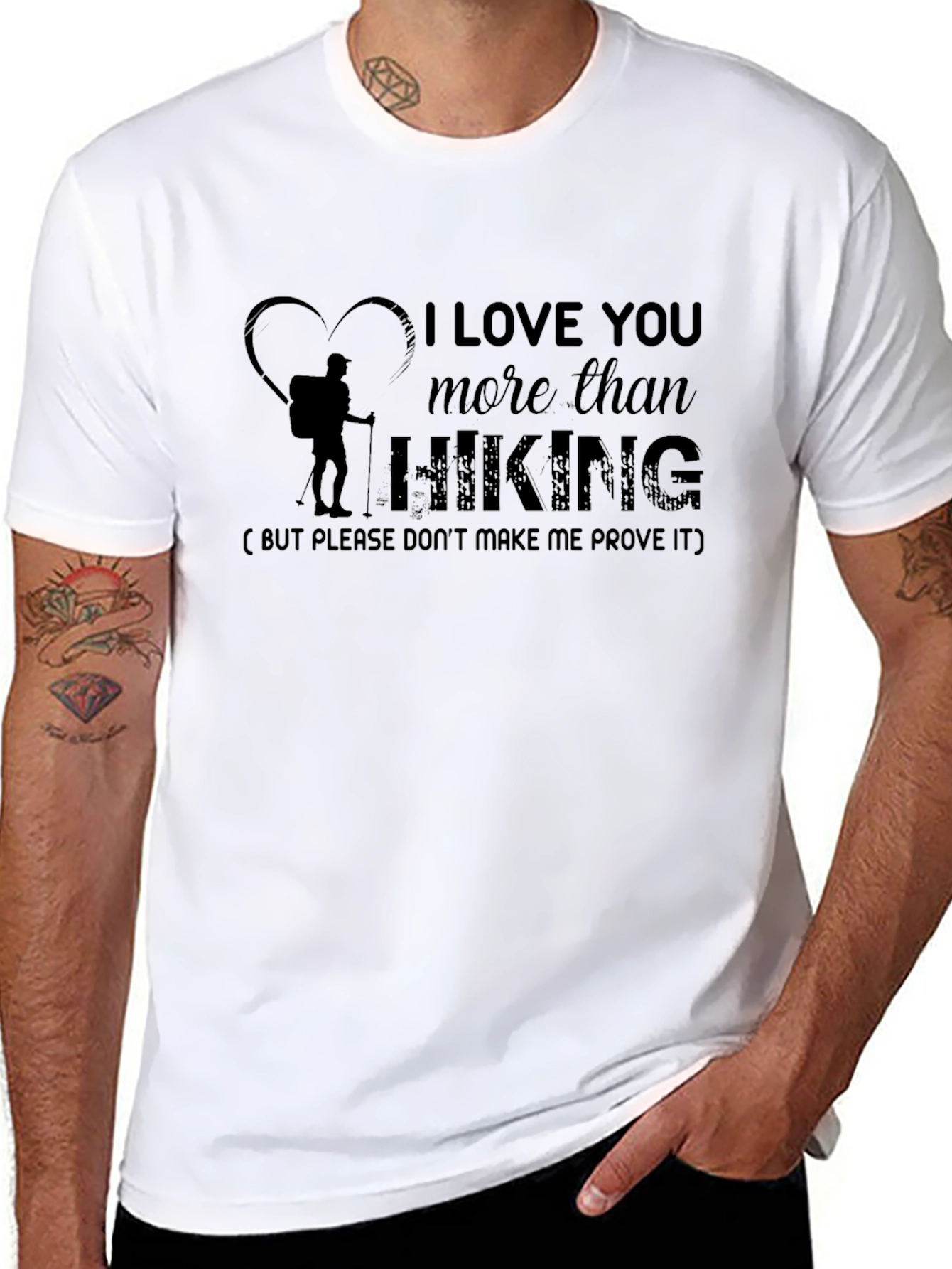 Black I Love You More Than Hiking Black T-Shirt view 8