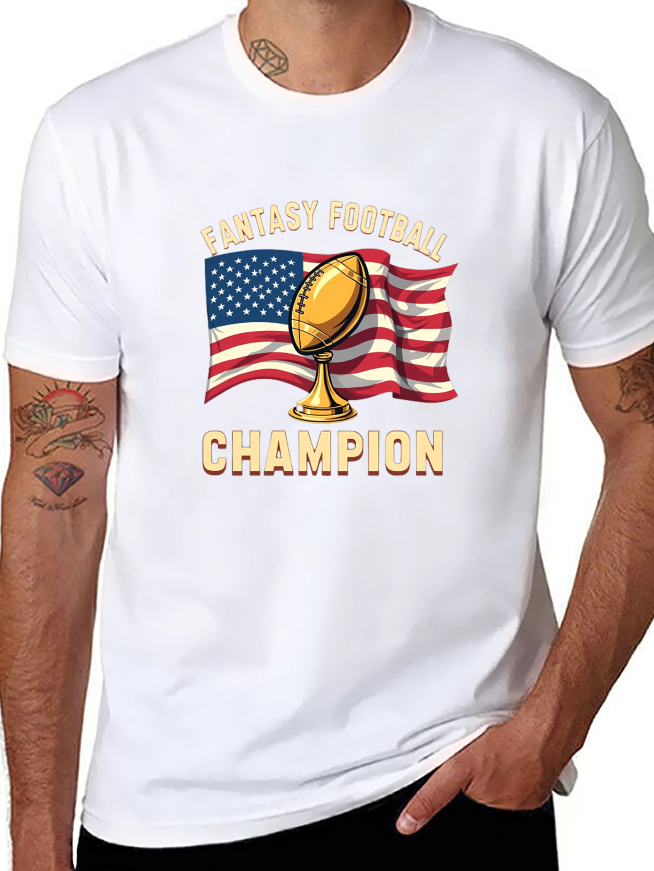Black Fantasy Football Champion T-Shirt view 8