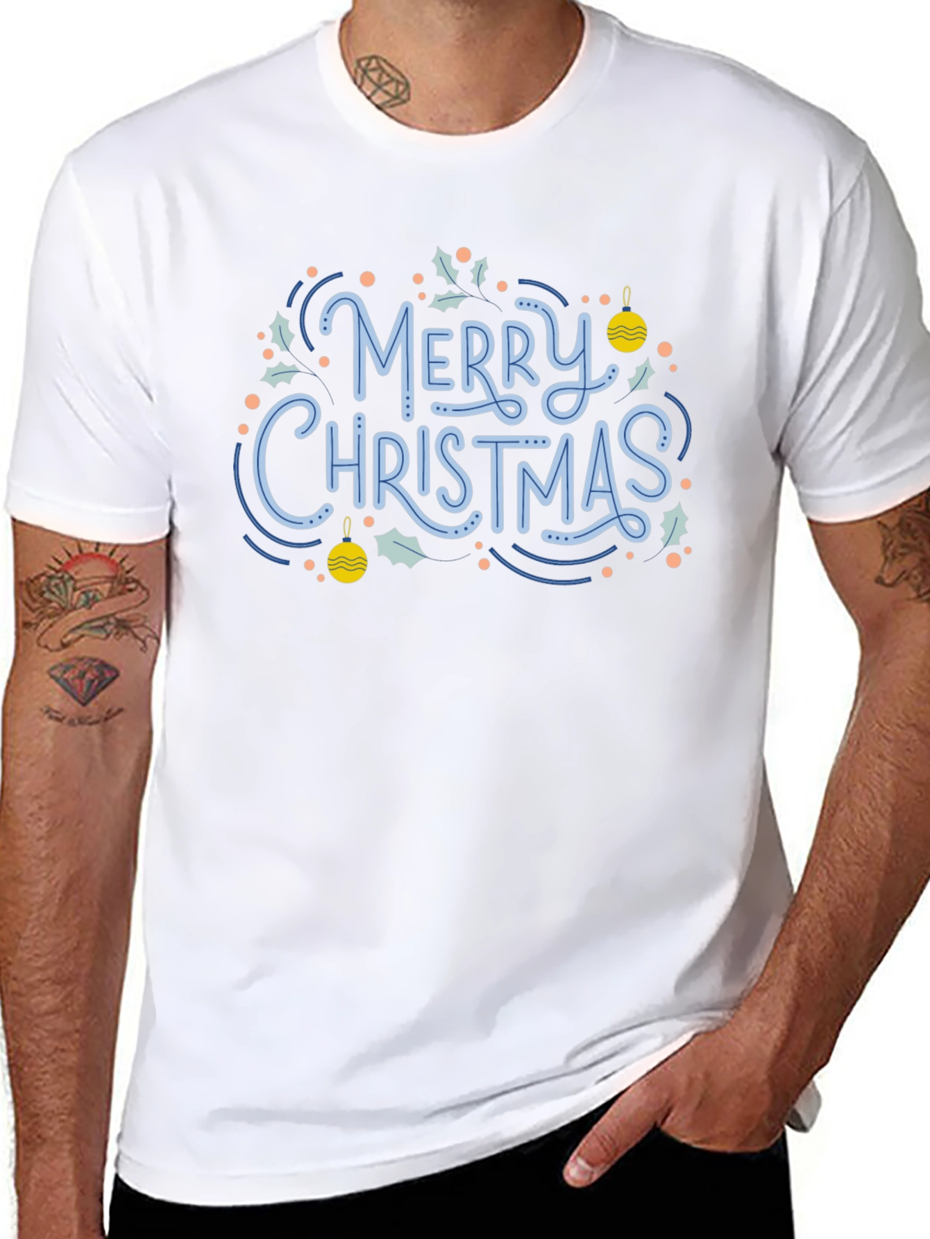 Black Festive Merry Christmas Graphic Tee view 8