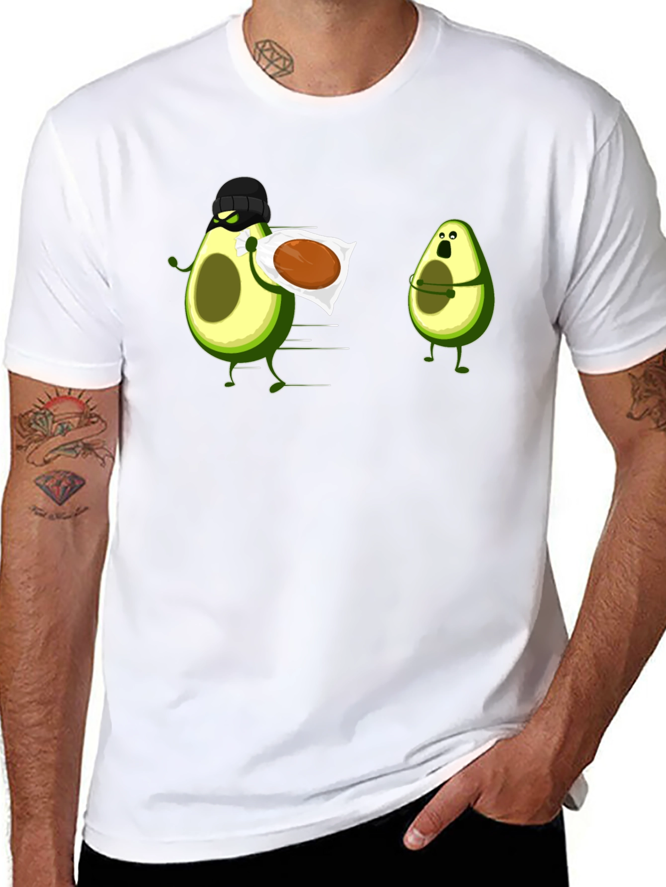Black Avocado Thief Graphic Tee - Funny Fruit Humor view 8