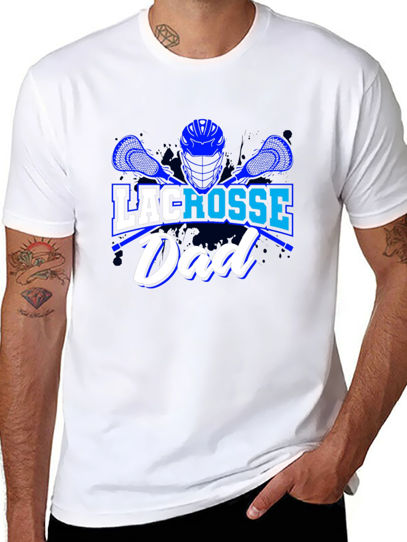Black Lacrosse Dad T-Shirt view 8