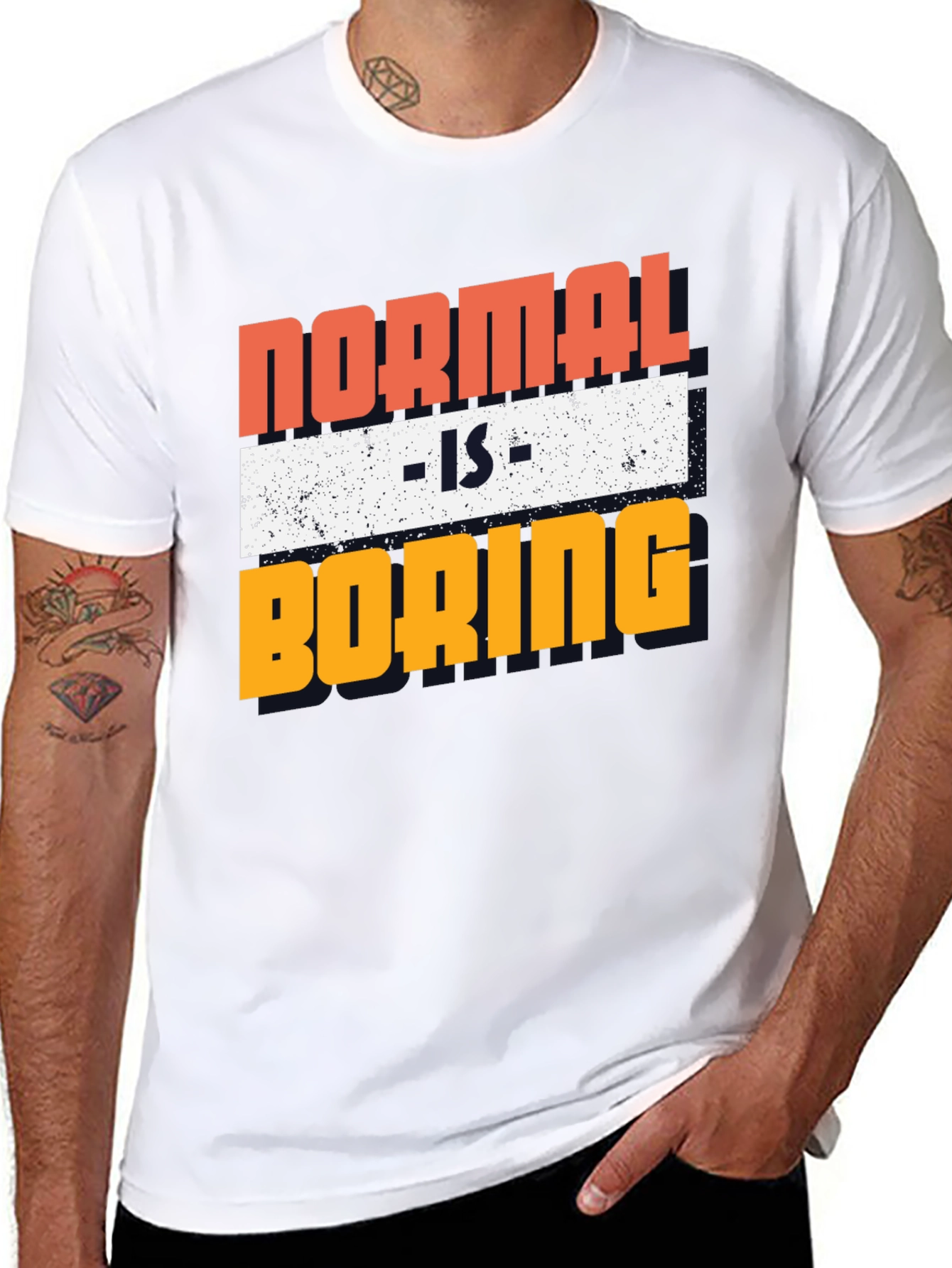 Black Normal Is Boring Graphic Tee view 8