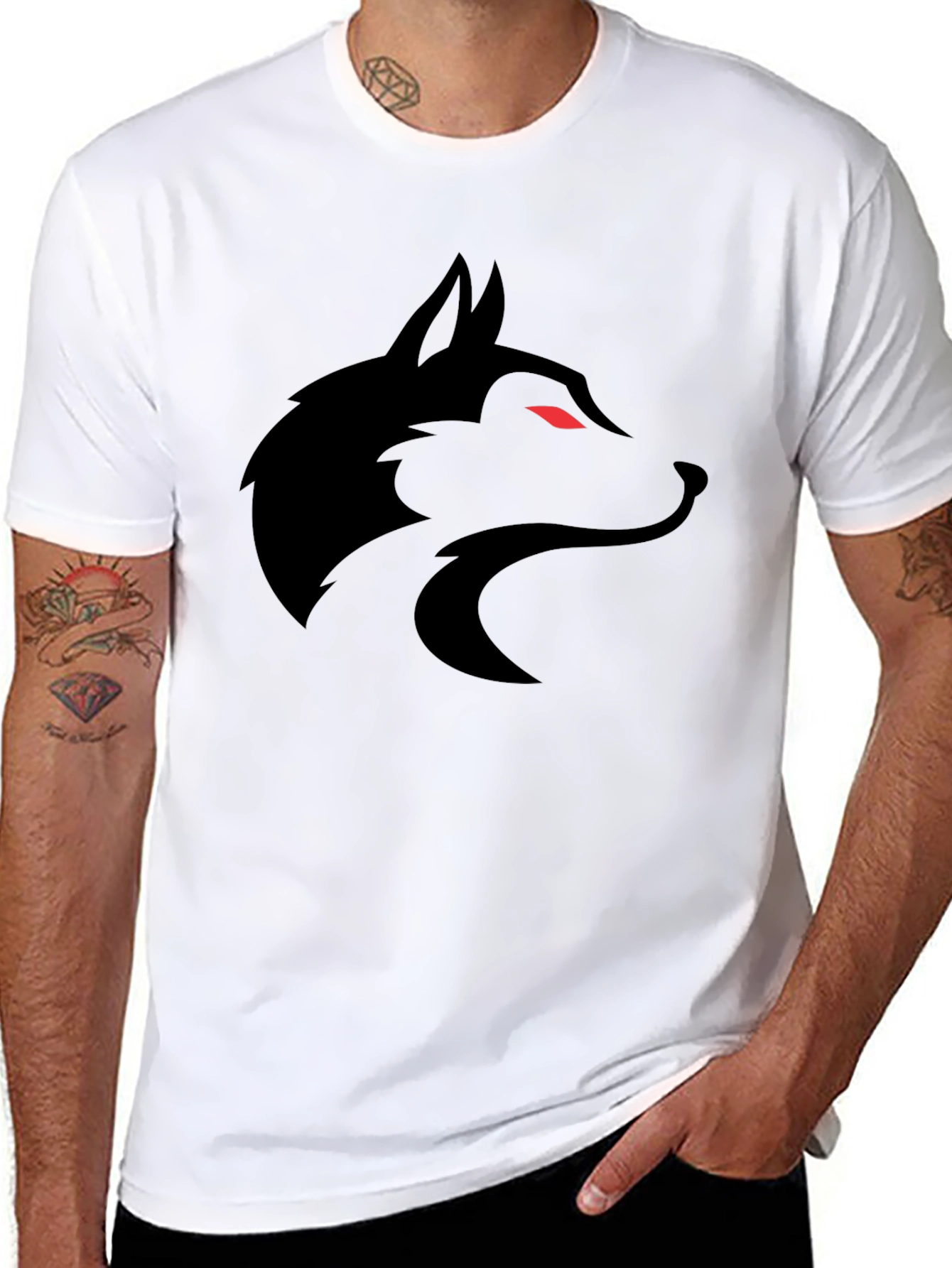Black Black Wolf Graphic Tee - Men's Short Sleeve Shirt view 8
