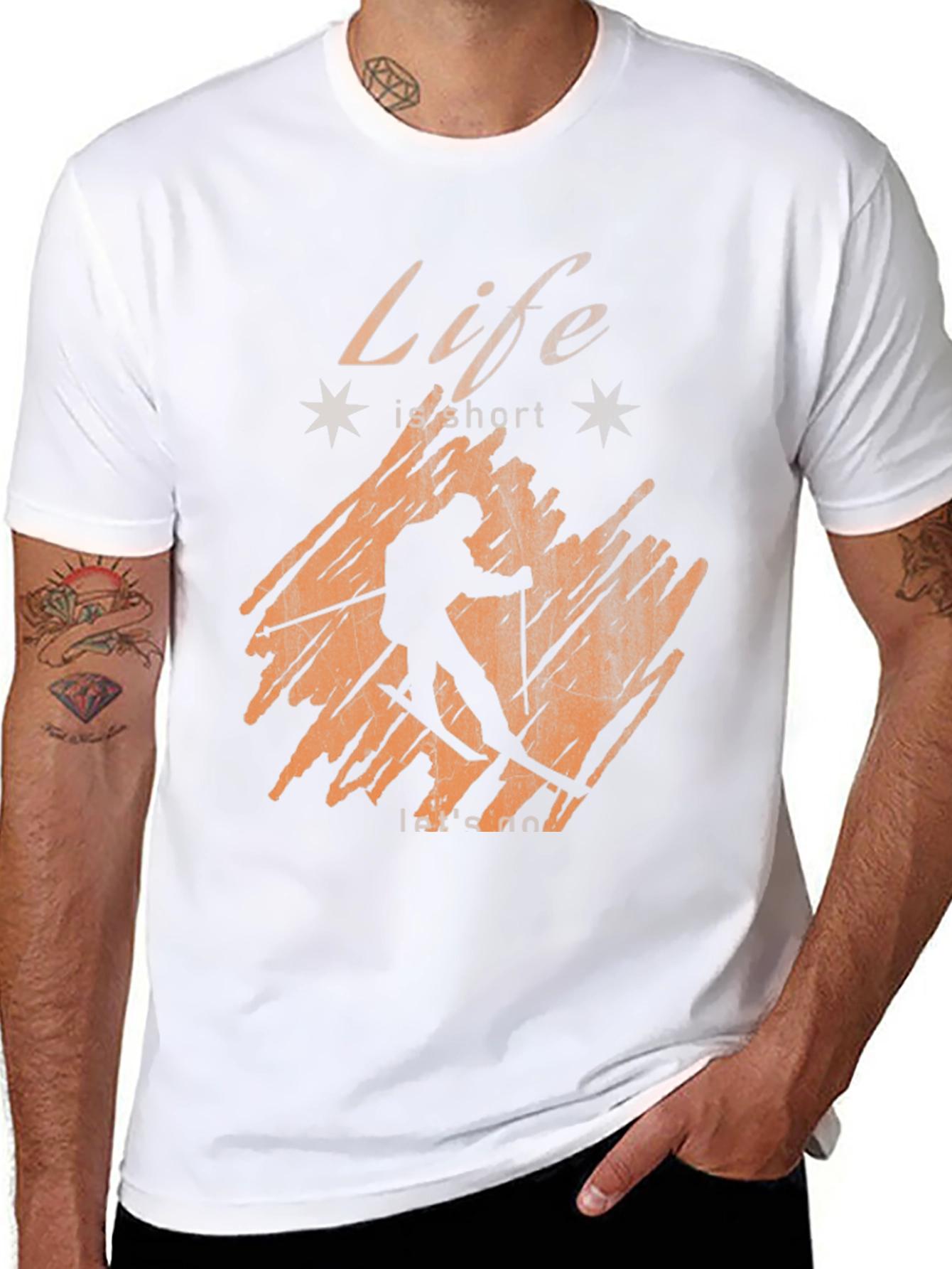 Black Life is Short Ski T-Shirt - Unisex view 8