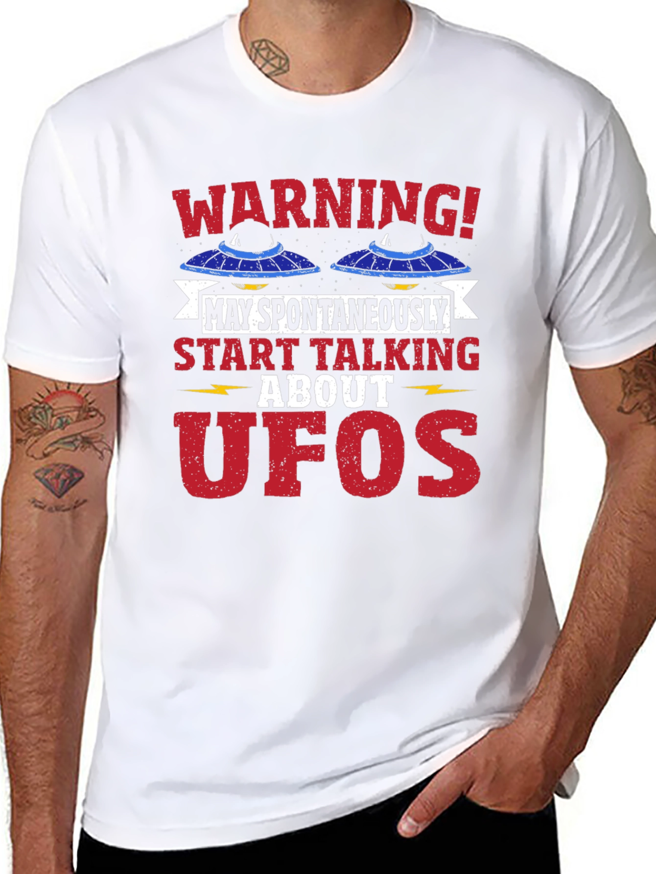 Black UFO Conversation Starter Graphic Tee view 8