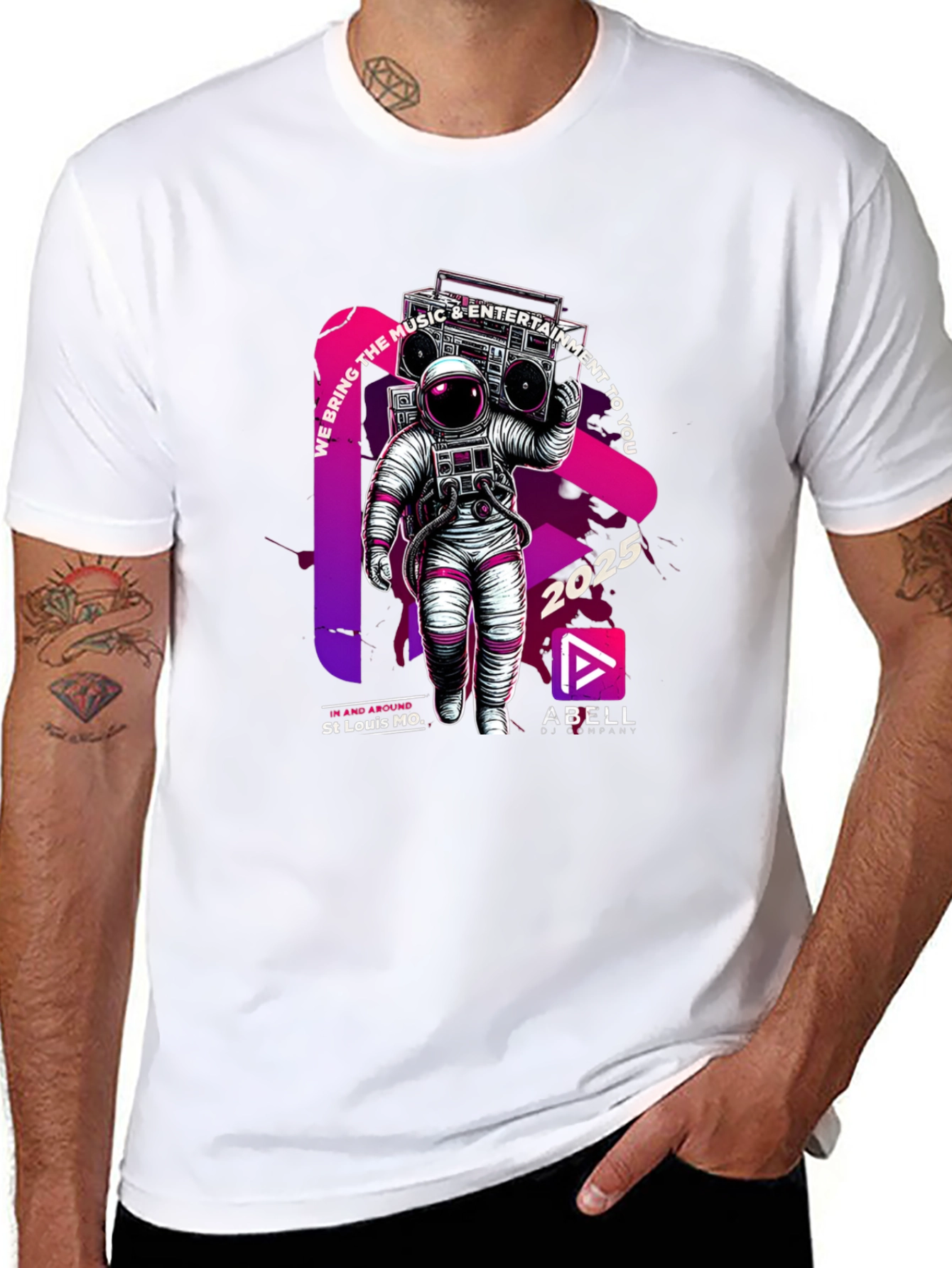 Black Astronaut Music T-Shirt - We Bring the Music view 8