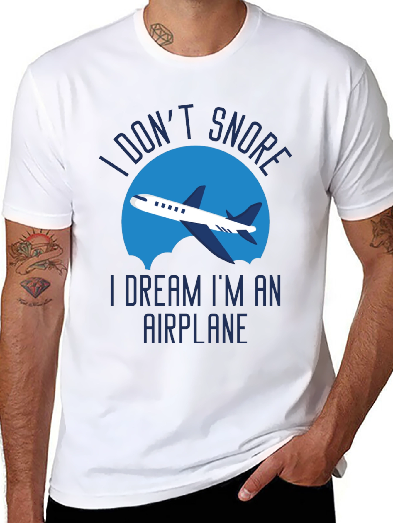 Black Funny Snoring Airplane T-Shirt view 8