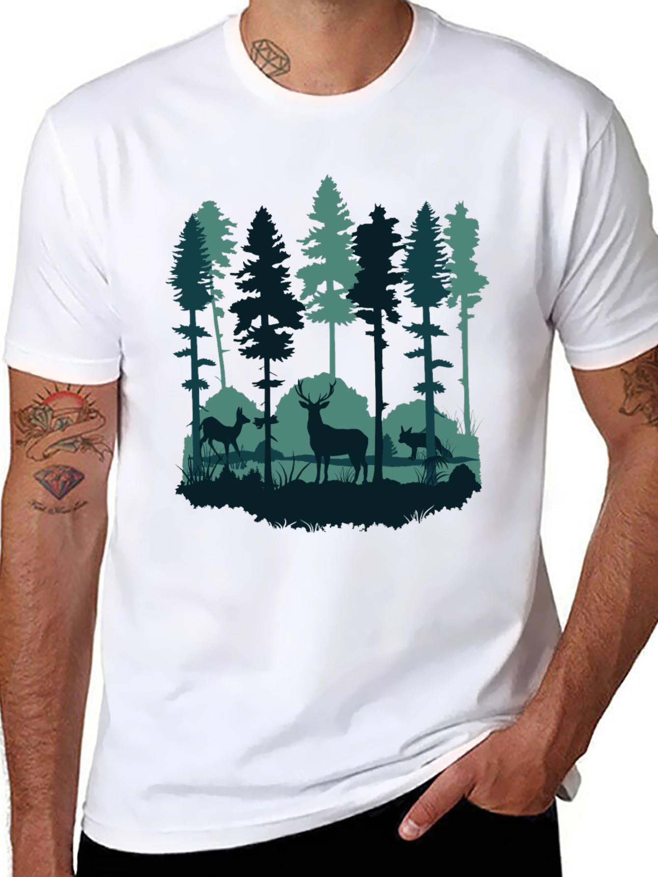 Black Nature Scene T-Shirt view 8