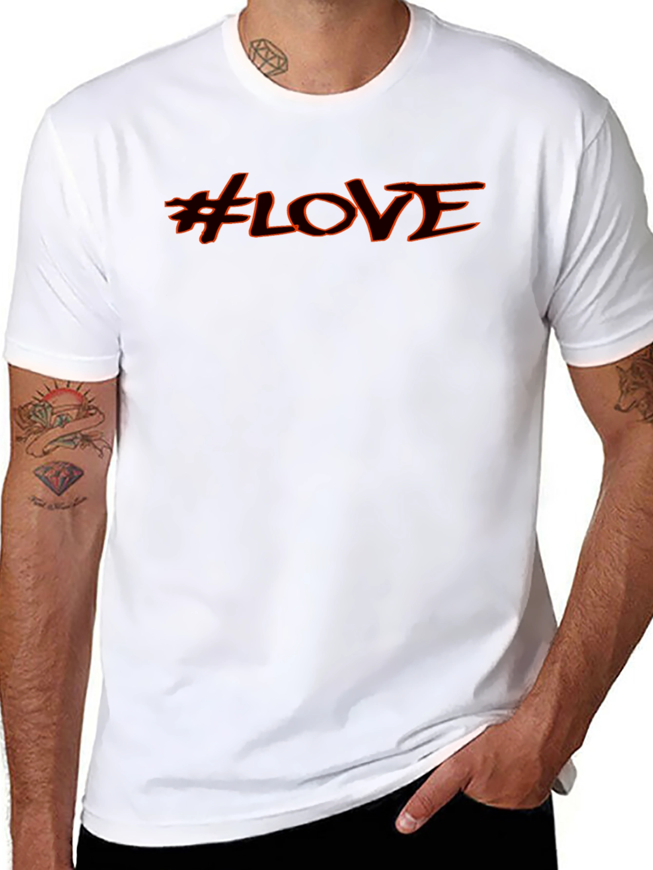 Black #LOVE Graphic T-Shirt - Casual Black Tee view 8