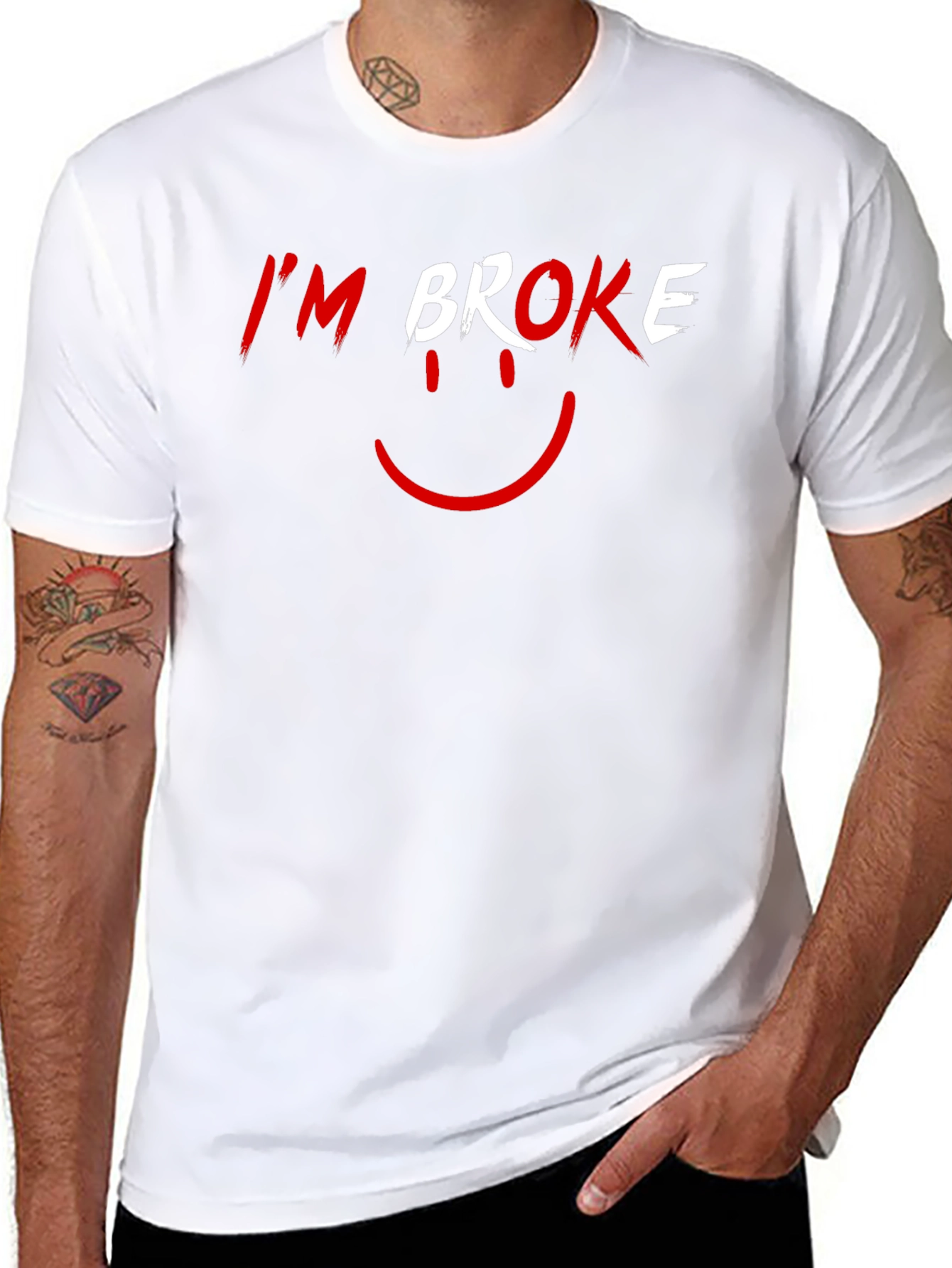 Black I'm Broke T-Shirt - Funny Graphic Tee view 8