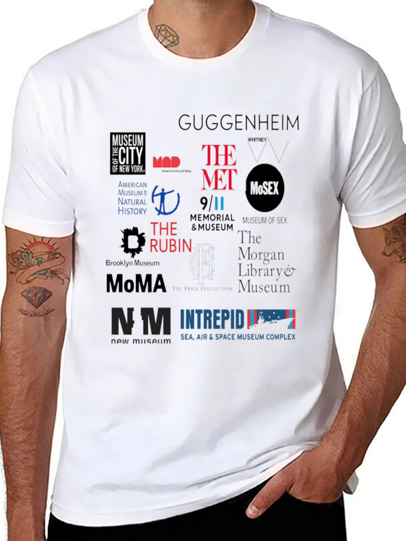 Black NYC Museum Logo T-Shirt | Black Cotton Blend view 8