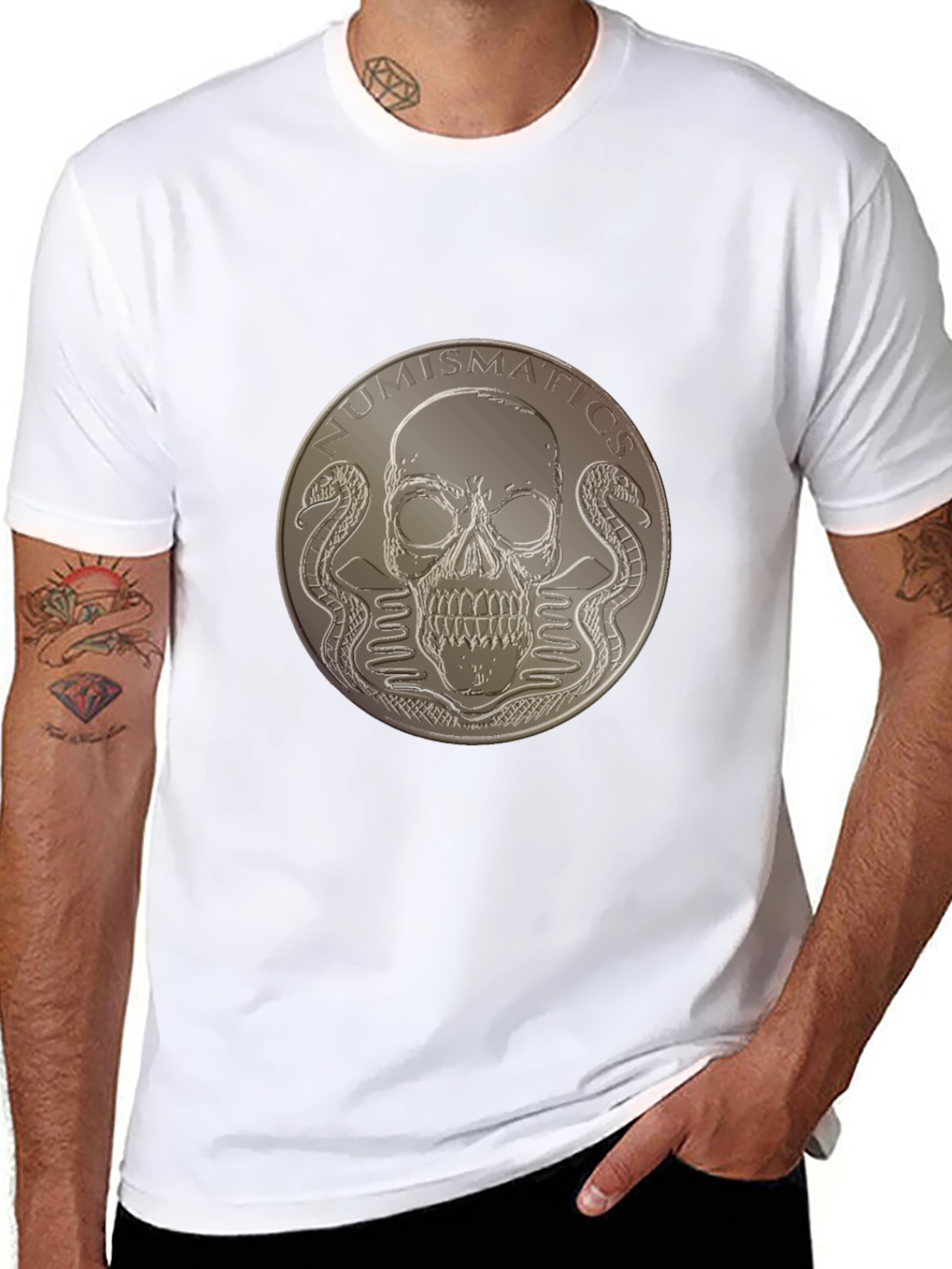 Black Numismatics Skull & Snakes Graphic Tee - Black view 8