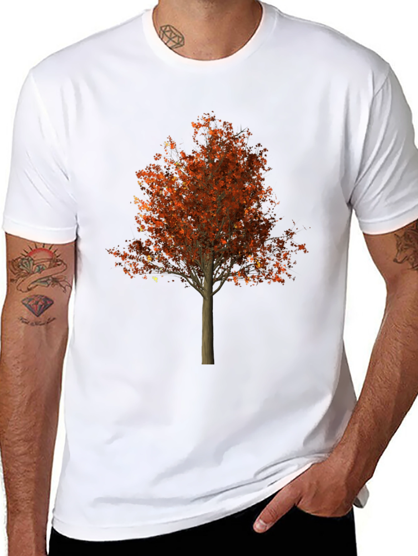 Black Autumn Tree Graphic Tee - Stylish Nature Inspired T-Shirt view 8